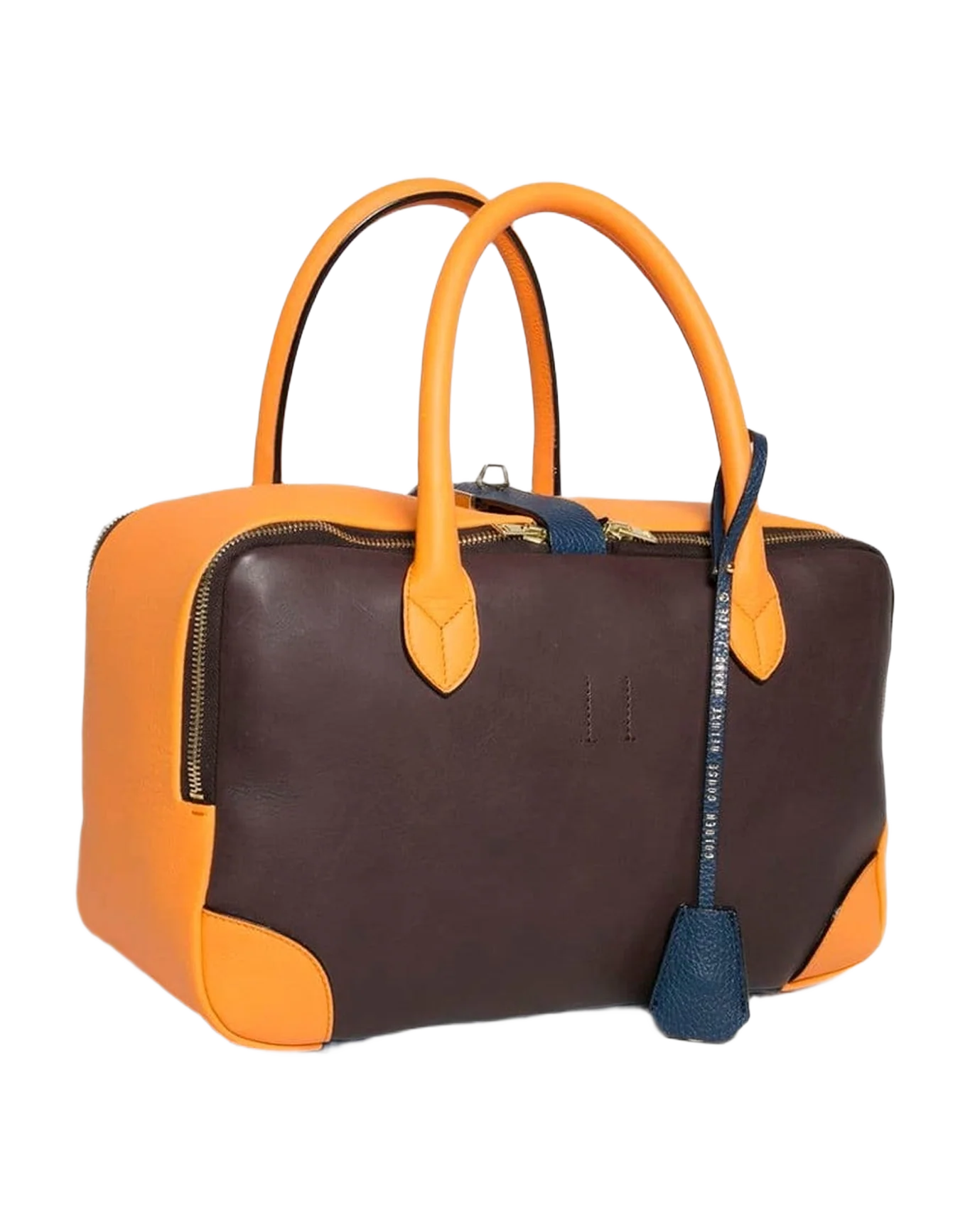 Women | Equipage Bag Tri-Color Orange, Navy & Brown