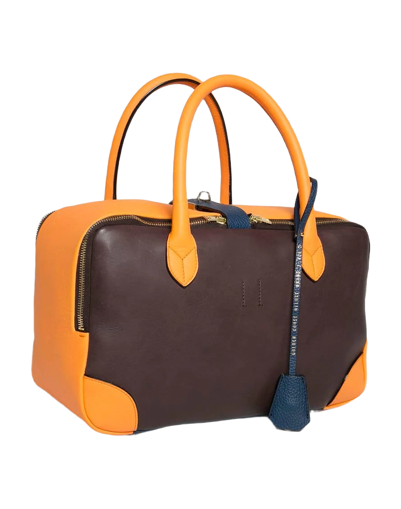 Women | Equipage Bag Tri-Color Orange, Navy & Brown - Image 4