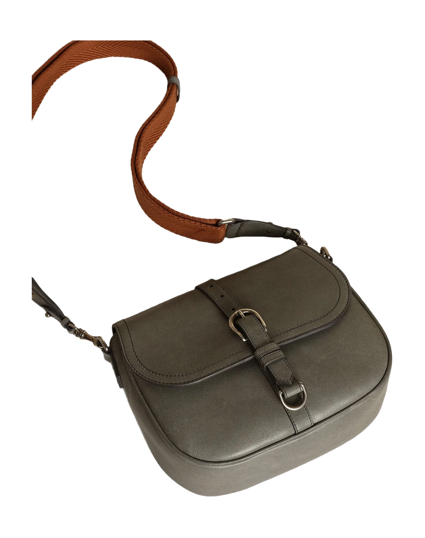 Women | Francis Bag Medium Stone Gray Leather | Stone Grey - Image 11