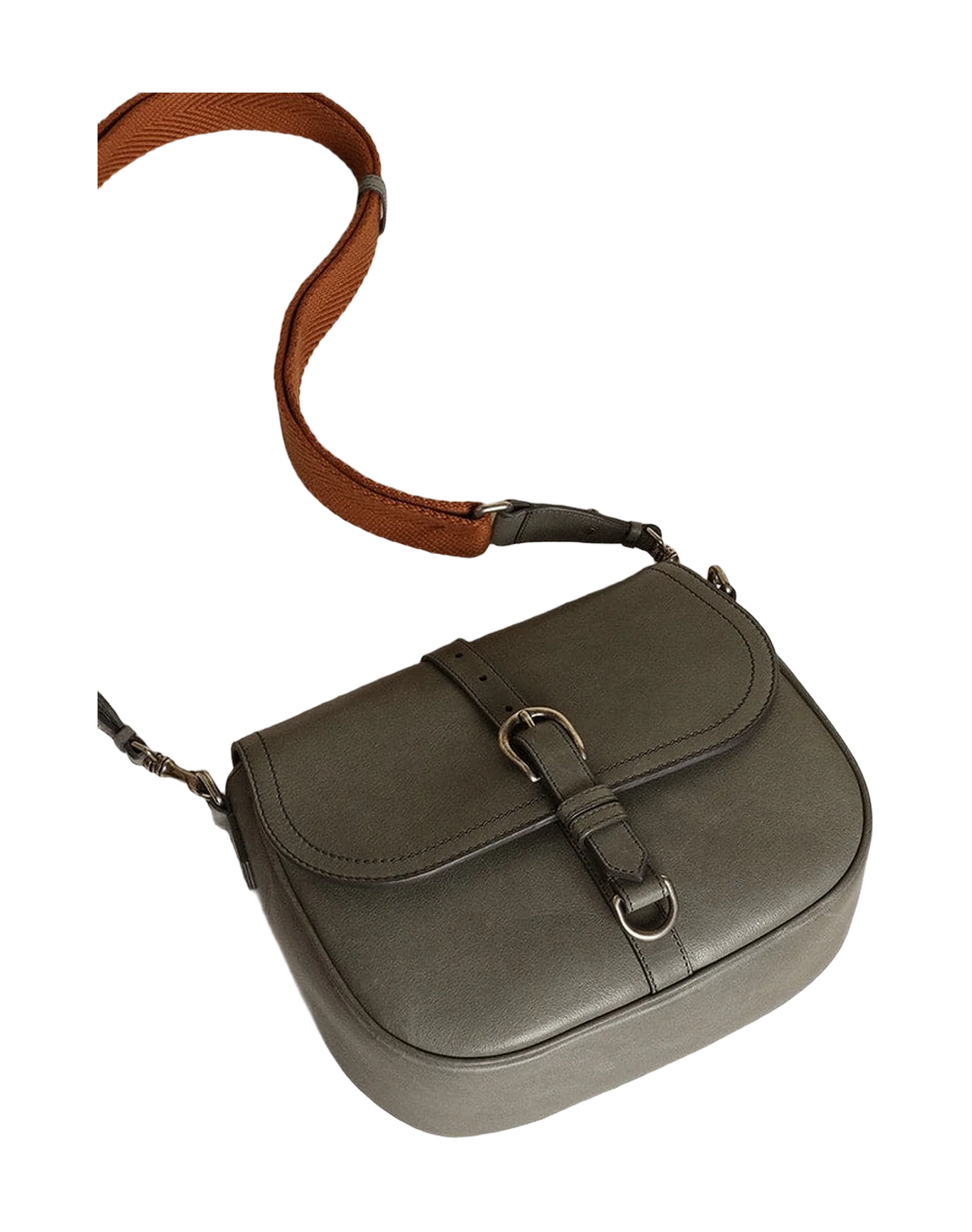 Women | Francis Bag Medium Stone Gray Leather | Stone Grey - Image 5