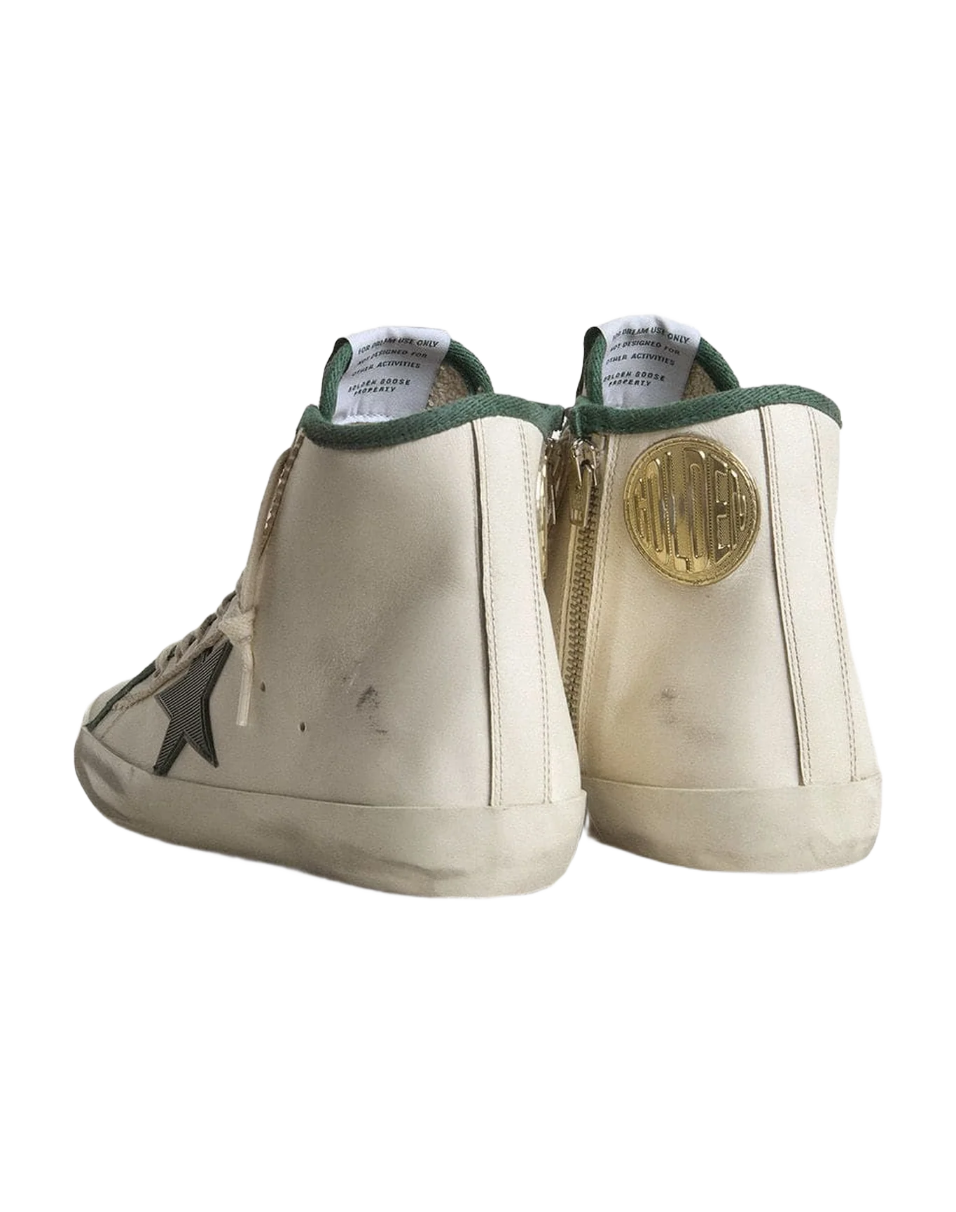Women | Francy Ltd Nappa Leather with Green Rubber Star | White x Green - Image 3