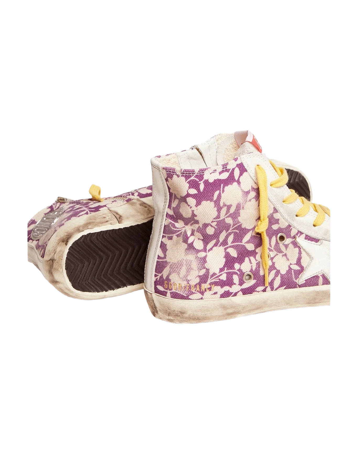 Women | Francy Ltd Sneakers Canvas with Floral Pattern | White Purple Flowers x White