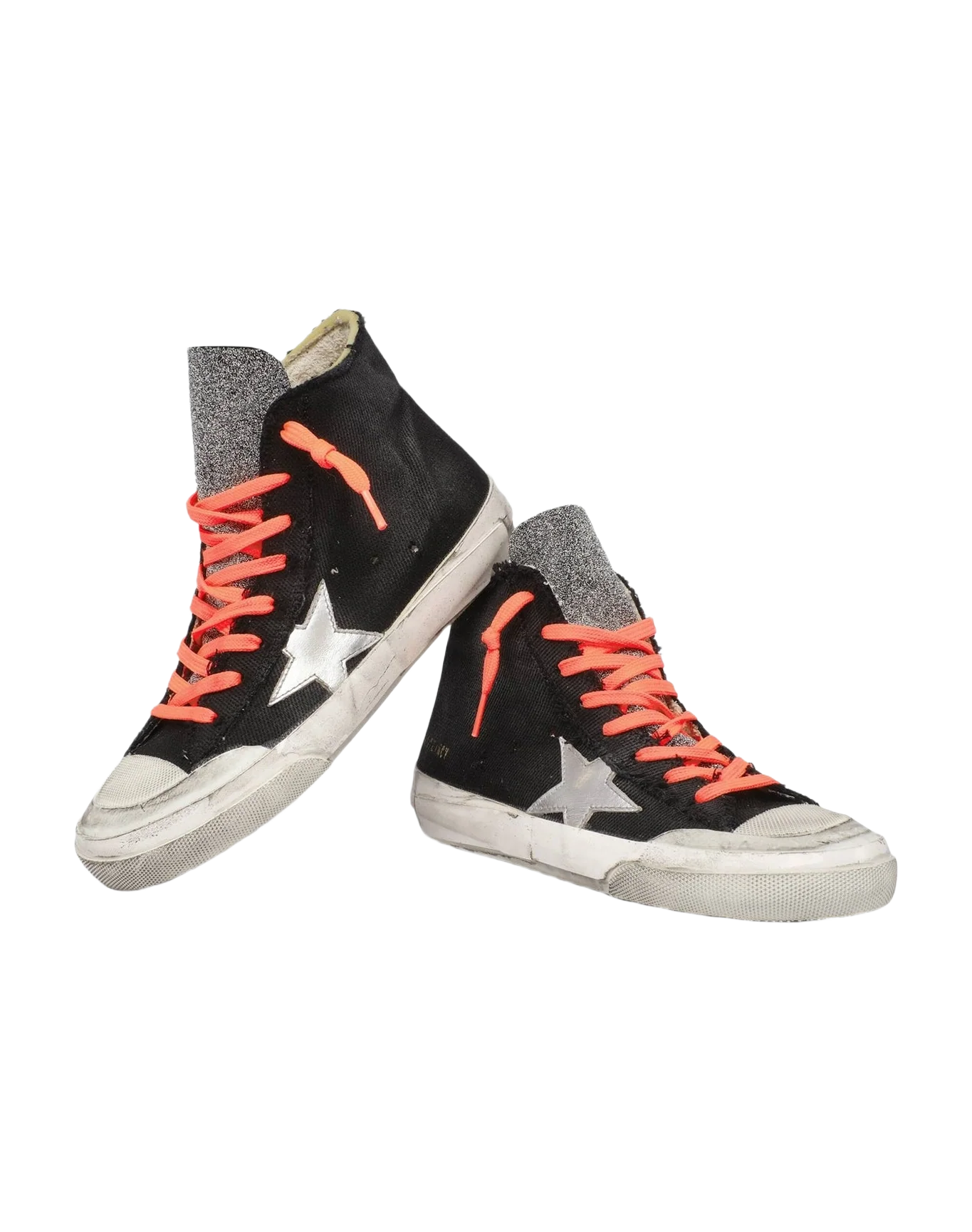 Women | Francy Penstar Black Canvas with Crystal Tongue & Laminated Star | Black x Silver x Ice