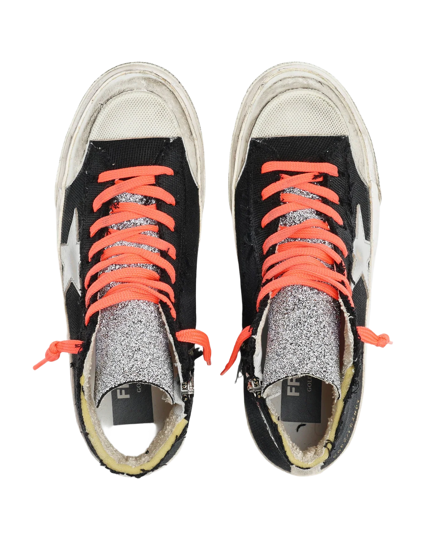Women | Francy Penstar Black Canvas with Crystal Tongue & Laminated Star | Black x Silver x Ice - Image 4