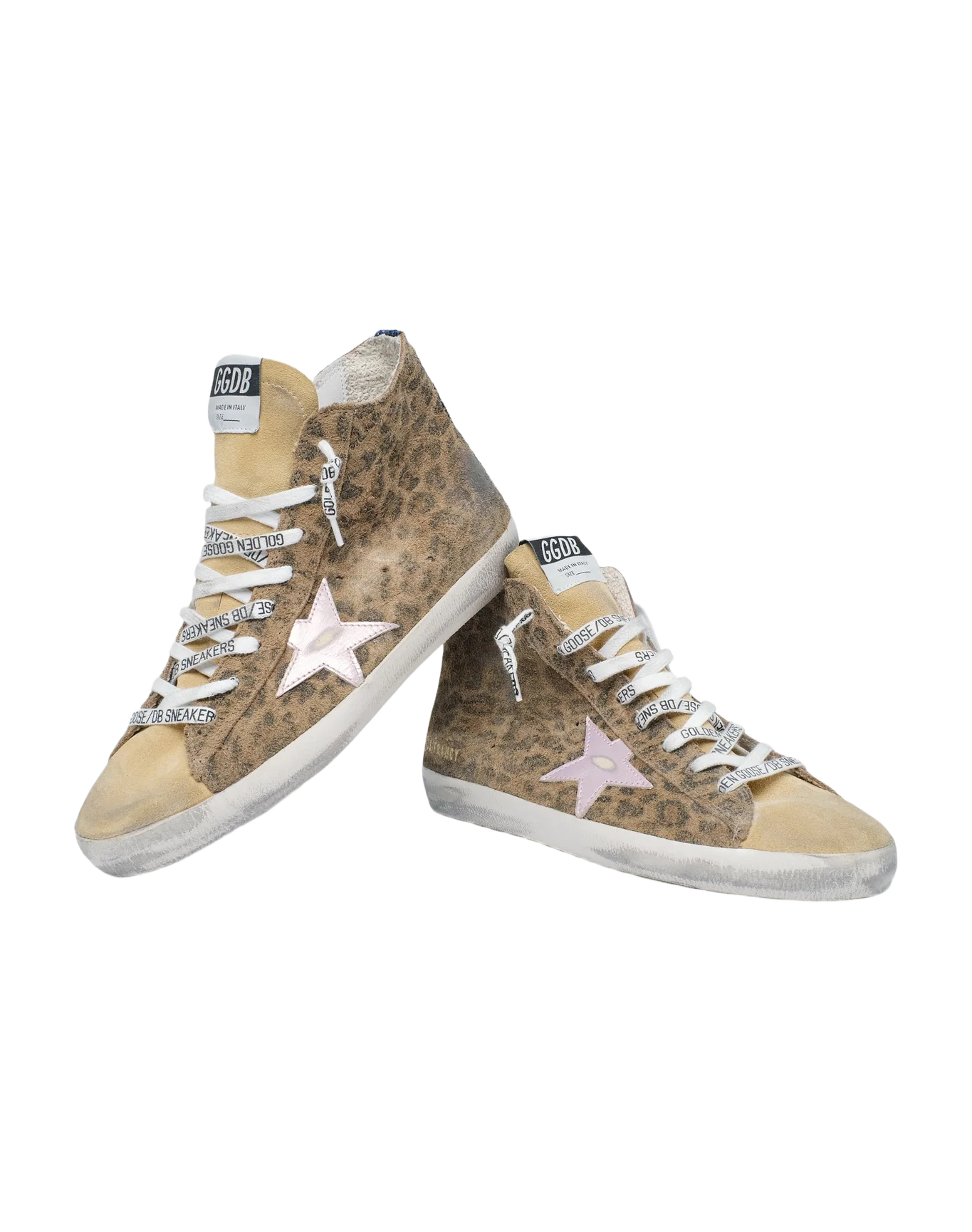 Women | Francy Sneakers Leopard Print Suede & Laminated Star | Beige Brown Black x Salmon x Mazarine Blue - Image 4