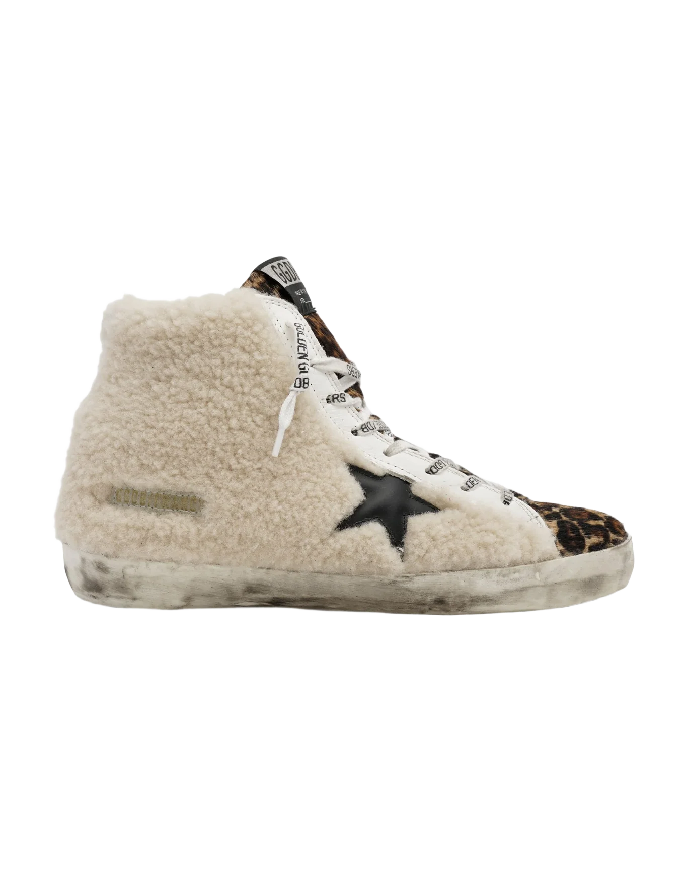 Women | Francy Sneakers Made Of Shearling & Pony Skin with A Leopard Print | Beige x Beige Brown Leo x Black - Image 5