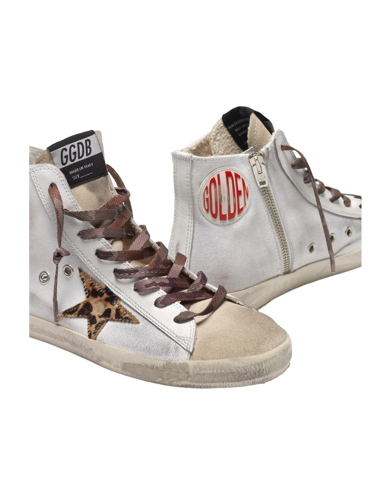 Women | Francy Sneakers White Canvas Whit Animalier Star & Camouflage Laces - Image 6