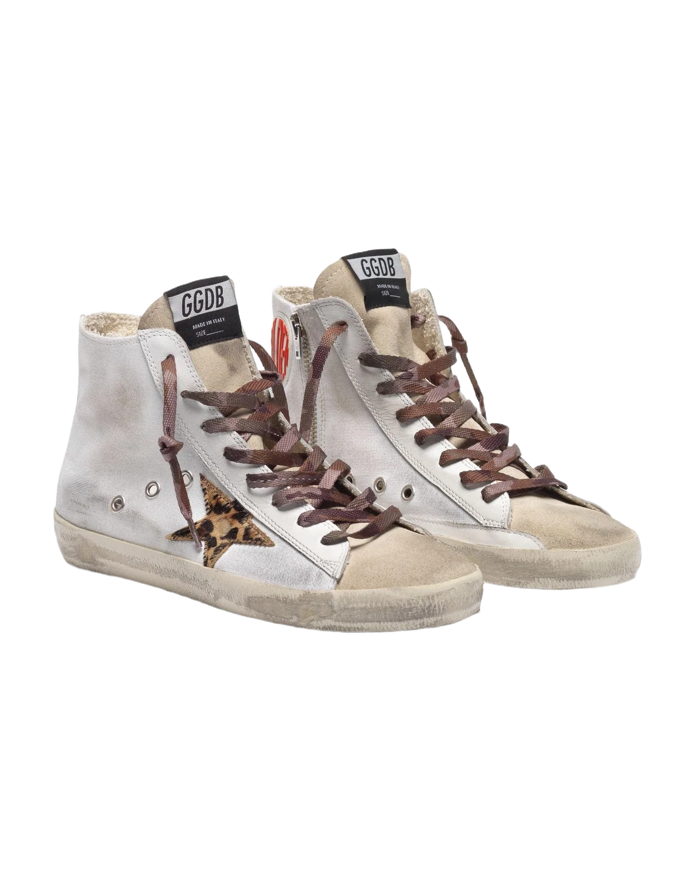 Women | Francy Sneakers White Canvas Whit Animalier Star & Camouflage Laces - Image 7