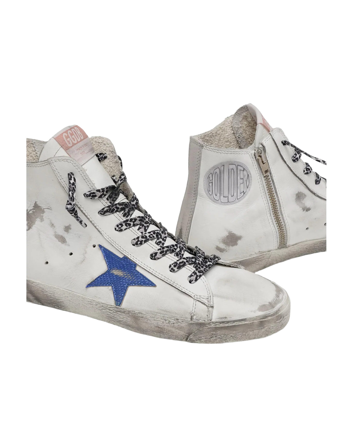 Women | Francy Sneakers White Leather with Light Blue Star | White x Bluette x Silver - Image 4