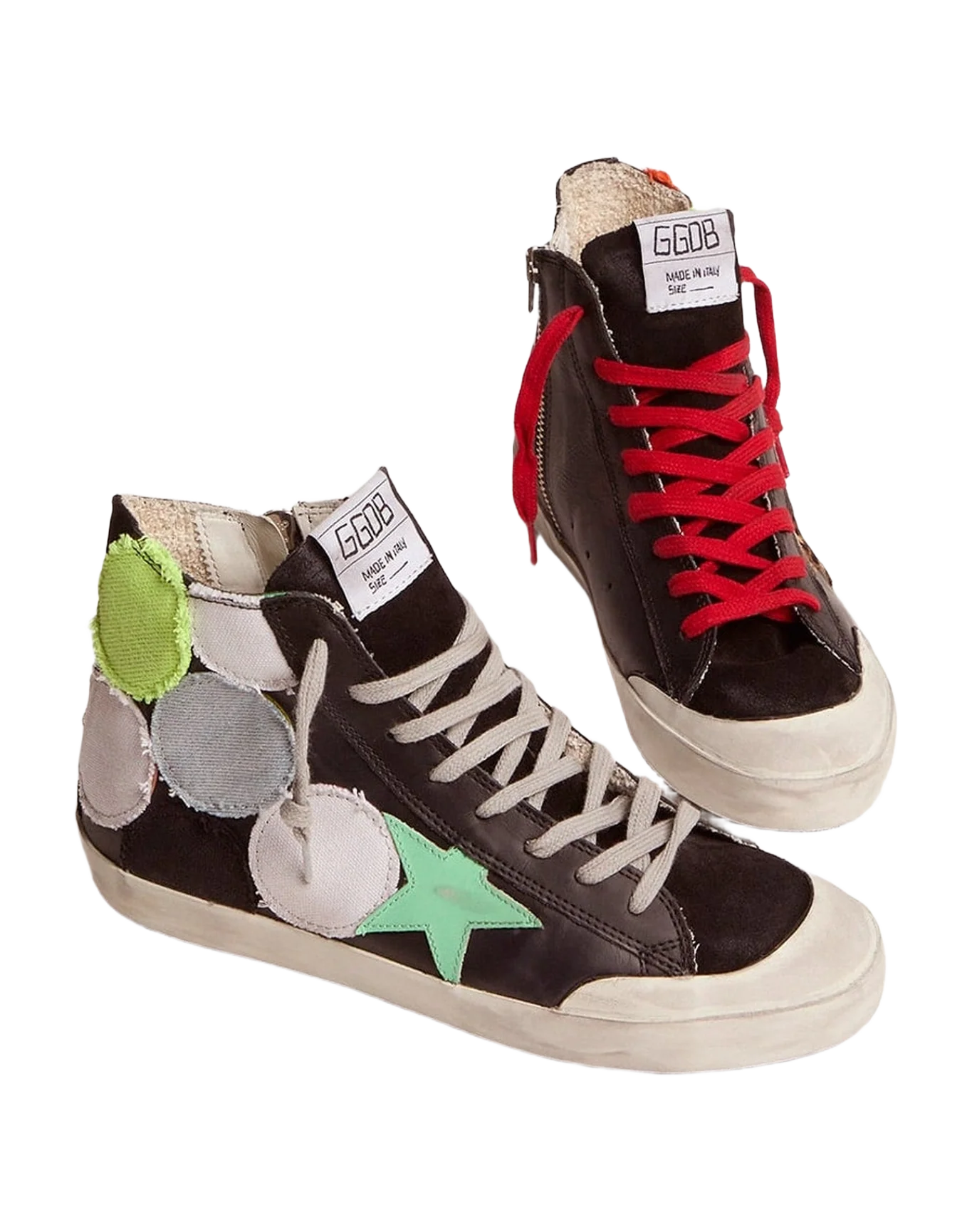 Women | Francy Sneakers with Colored Polka-Dot Patches | Multicolor x Black x Spring Bud Black Brown Leo