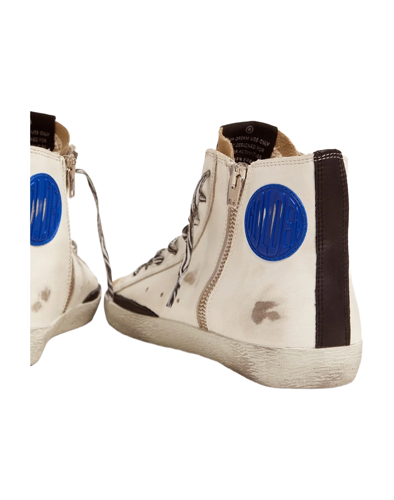 Women | Francy Sneakers with Red Glittery Star & Handwritten Lettering | White x Cappuccino x Red x Black