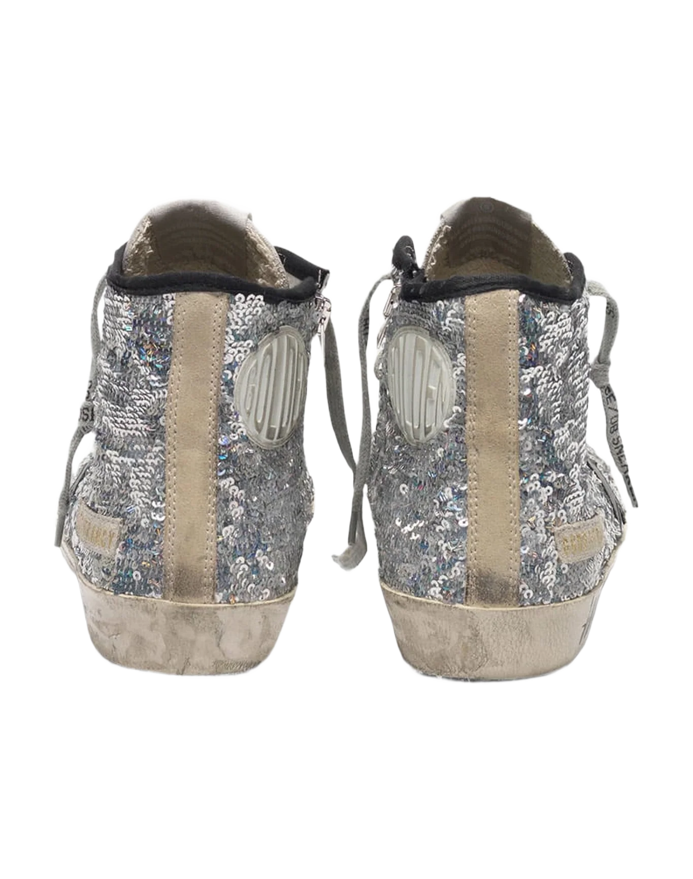 Women | Francy Sneakers with Silver Sequins & Handwritten Lettering - Image 6