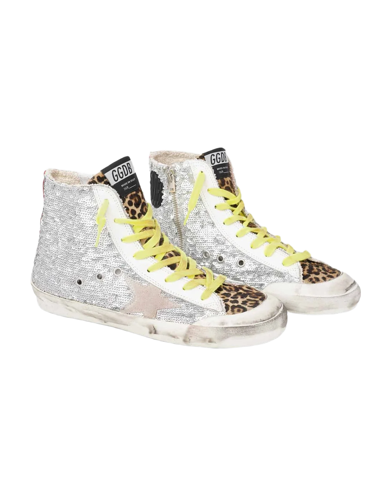 Women | Francy Sneakers with Silver Sequins & Leopard-Print Pony Skin - Image 3