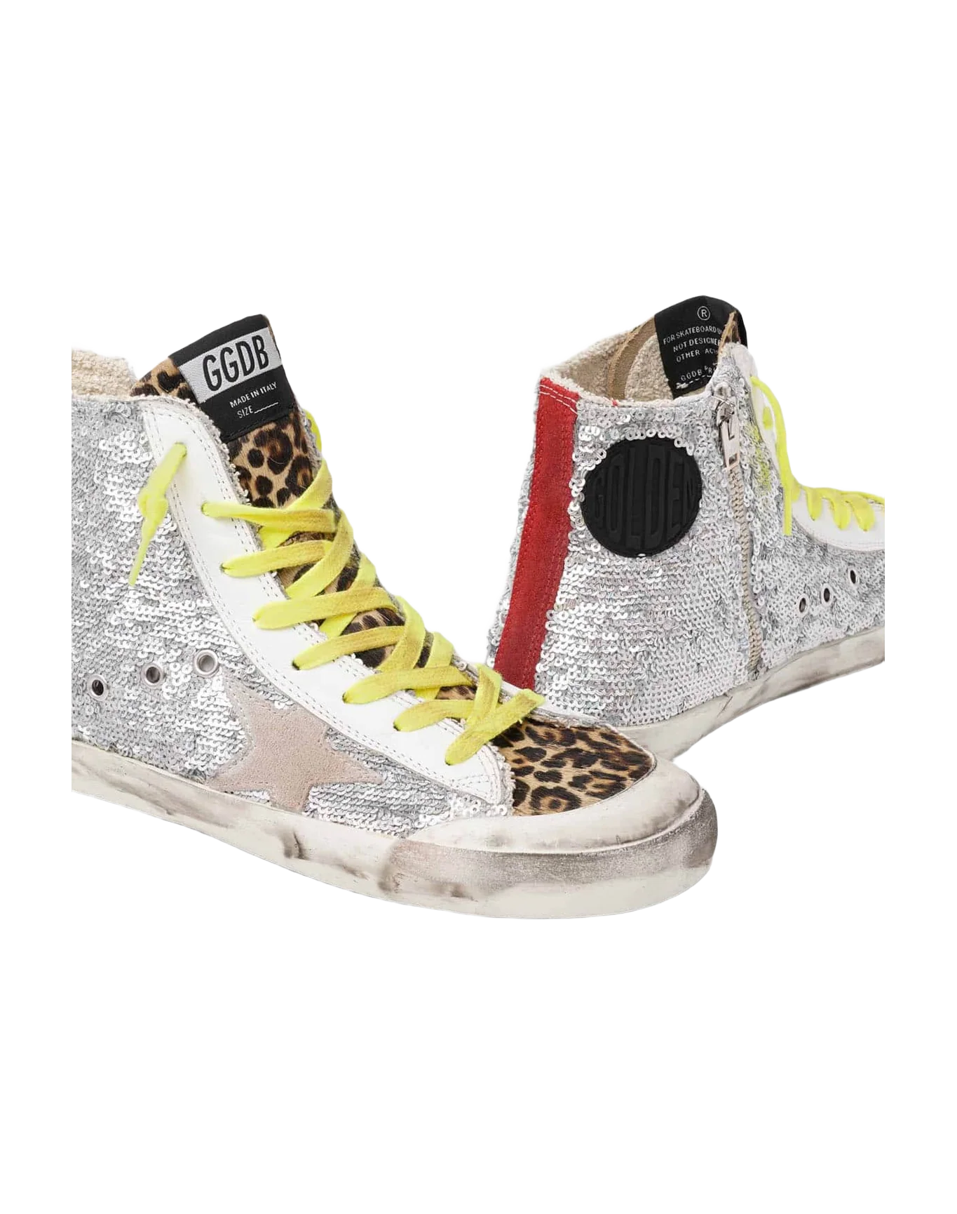 Women | Francy Sneakers with Silver Sequins & Leopard-Print Pony Skin - Image 4