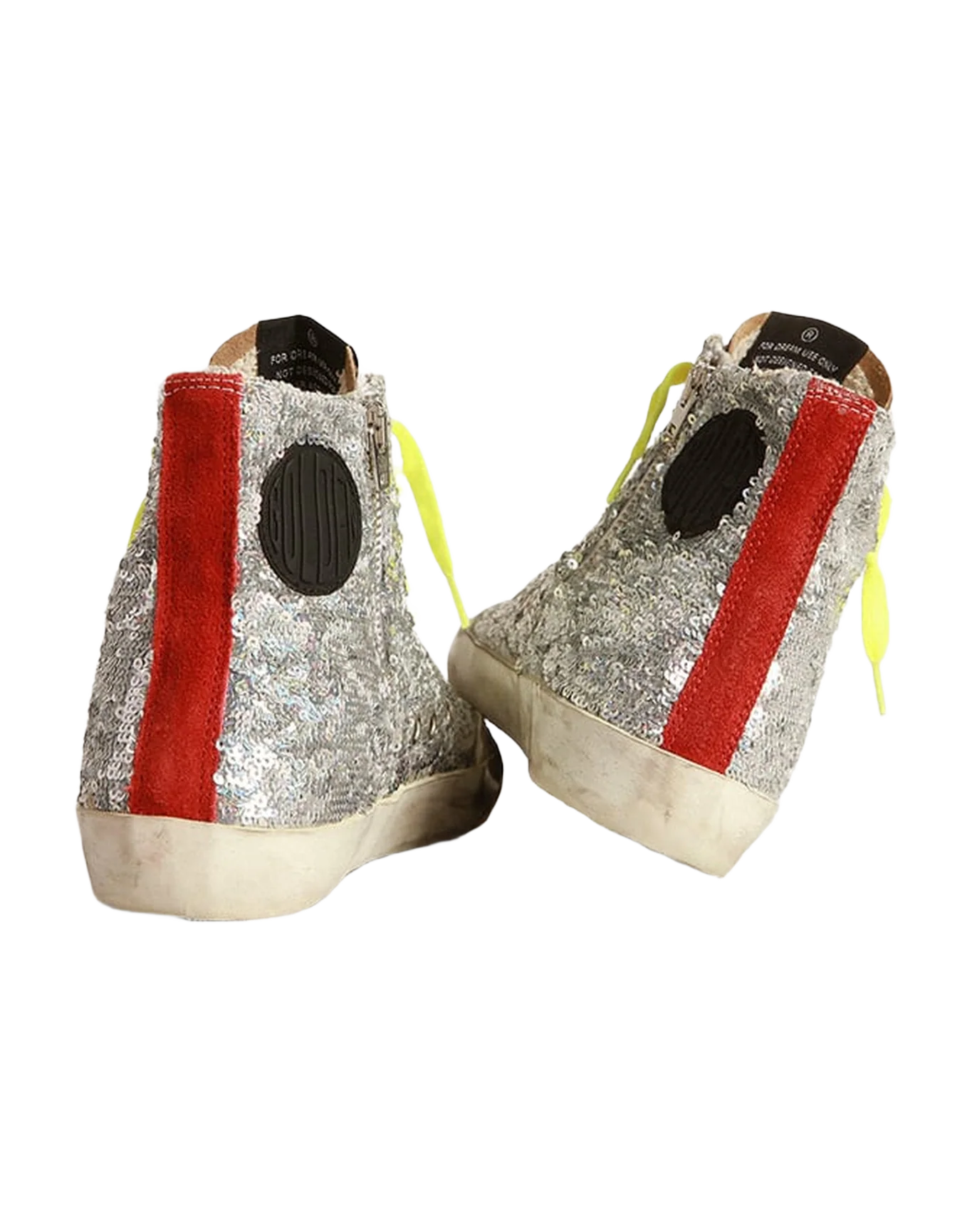 Women | Francy Sneakers with Silver Sequins & Leopard-Print Pony Skin | Silver x Beige Brown Leo x Ice x Red - Image 7