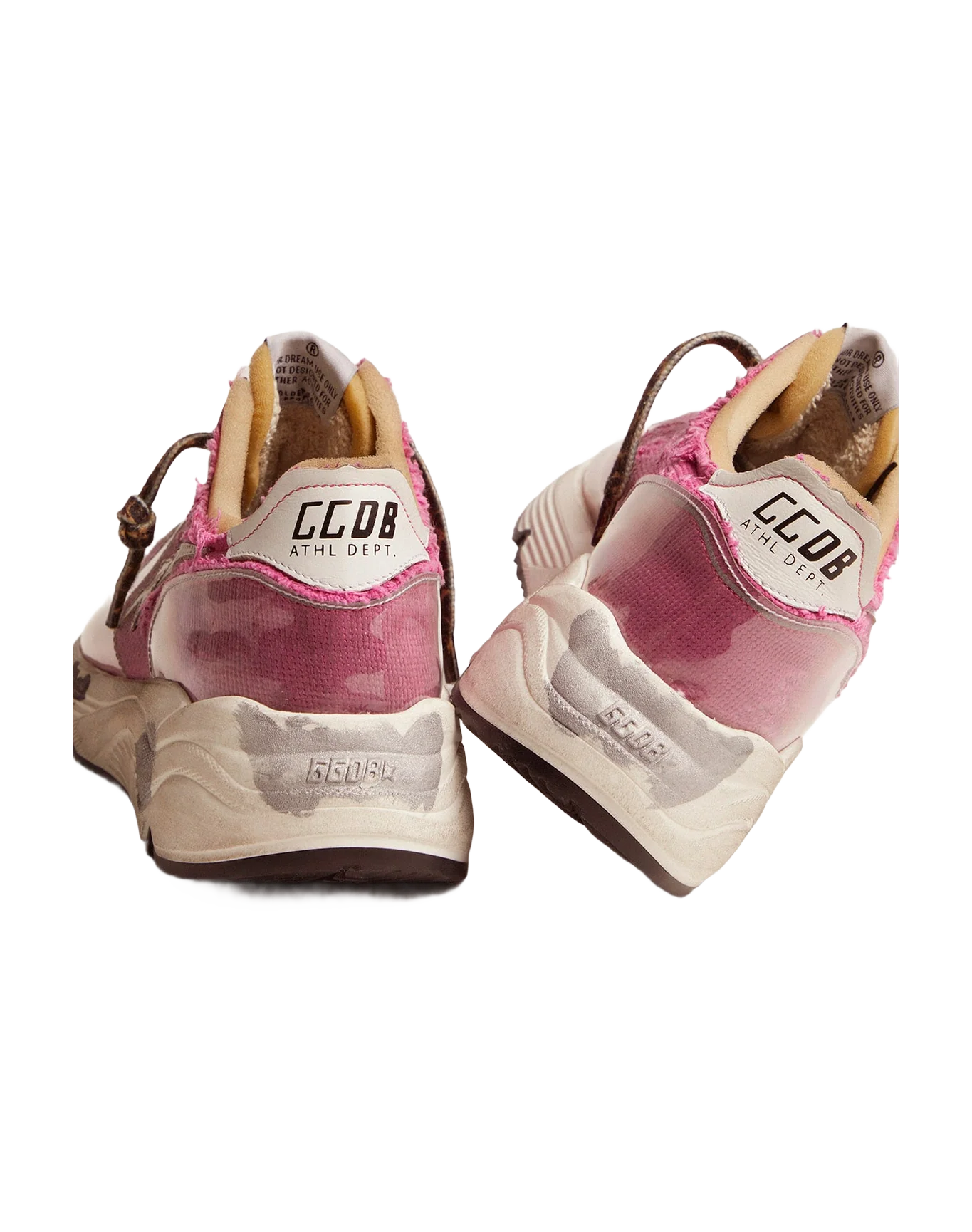 Women | Fuchsia Running Sole Ltd Sneakers with Raw Edges | Fuchsia x White - Image 4