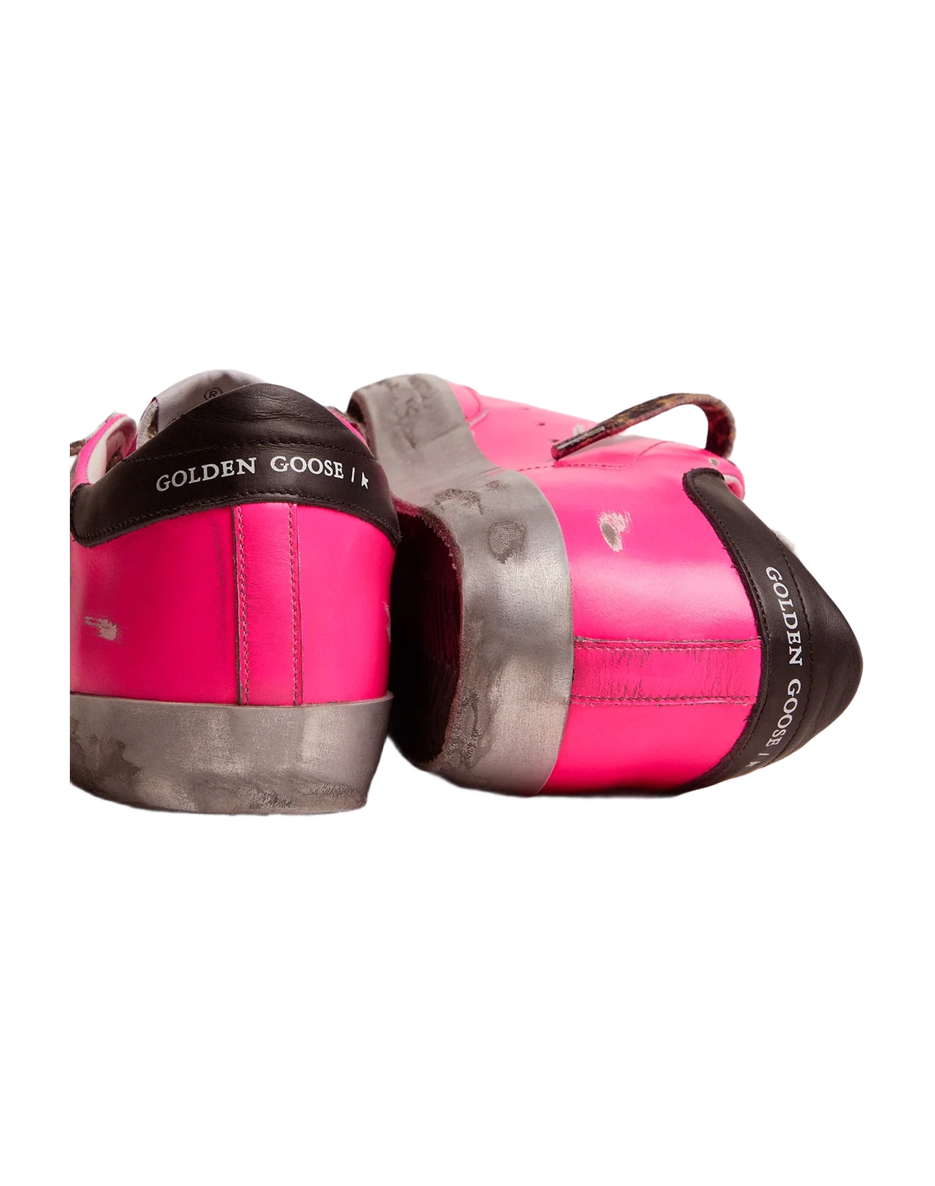 Women | Fuchsia Super-Star Sneakers with Glitter Star | Fuchsia Fluo x Silver x Black - Image 3