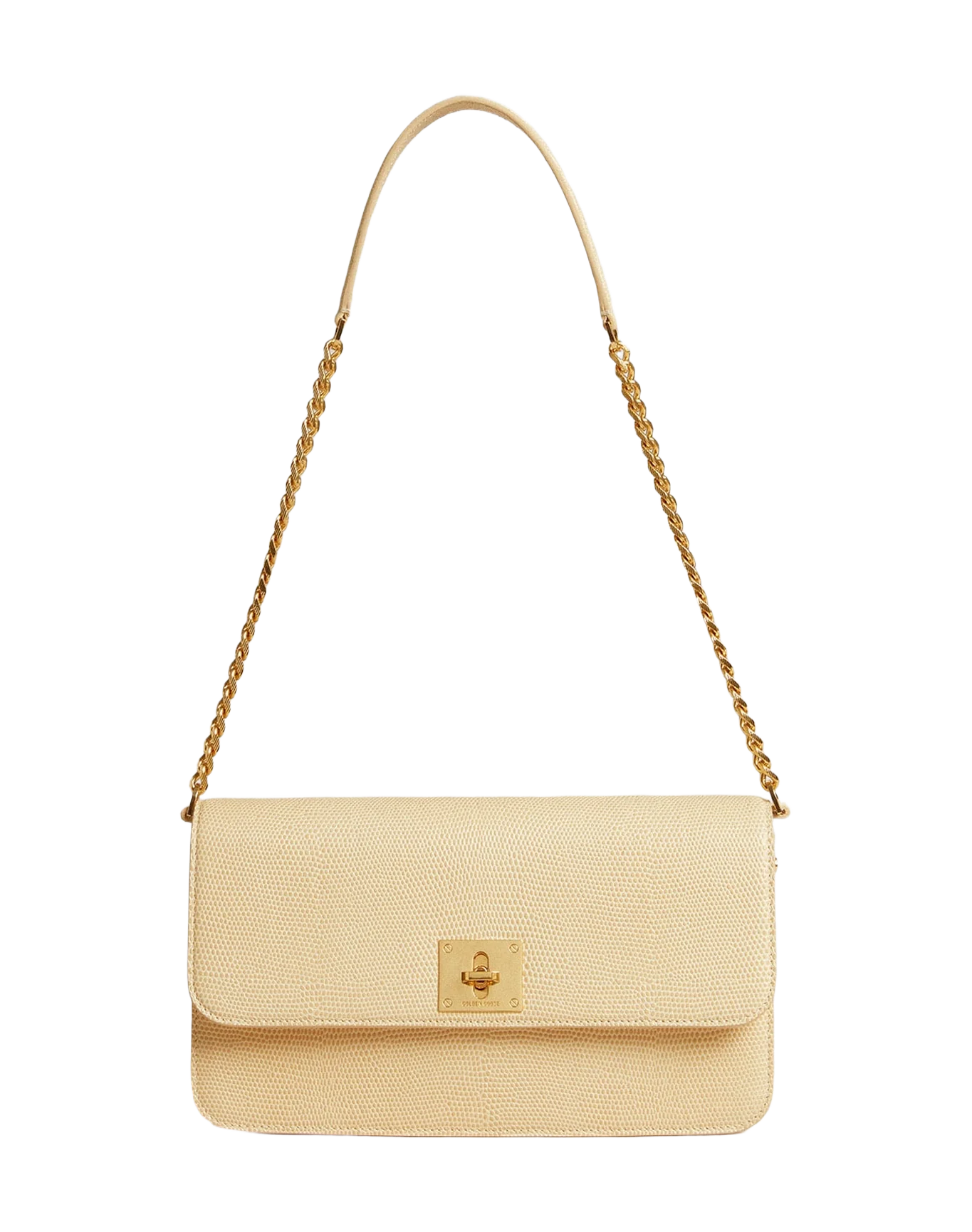 Women | Gioia Bag Vanilla-Colored Sheepskin Leather with Gold Details | Vanilla - Image 12