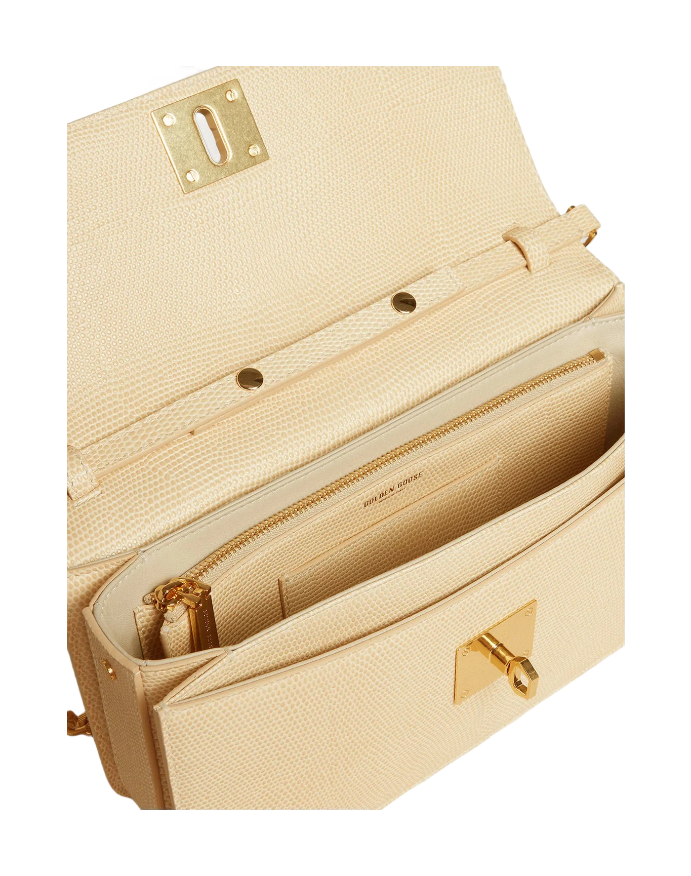 Women | Gioia Bag Vanilla-Colored Sheepskin Leather with Gold Details | Vanilla - Image 4