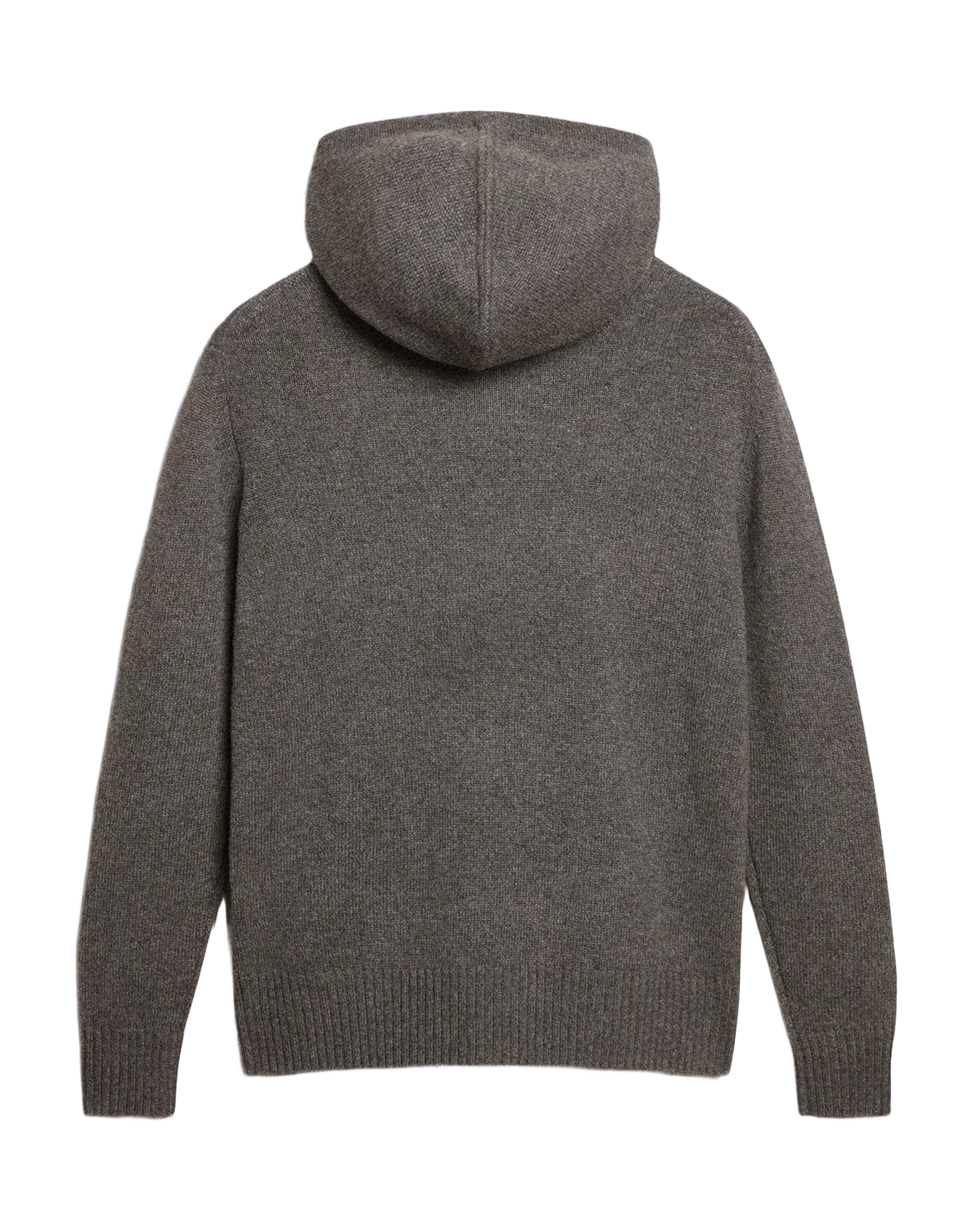 Women | Gray Cashmere Blend Sweatshirt with Hood | Grey Melange - Image 6