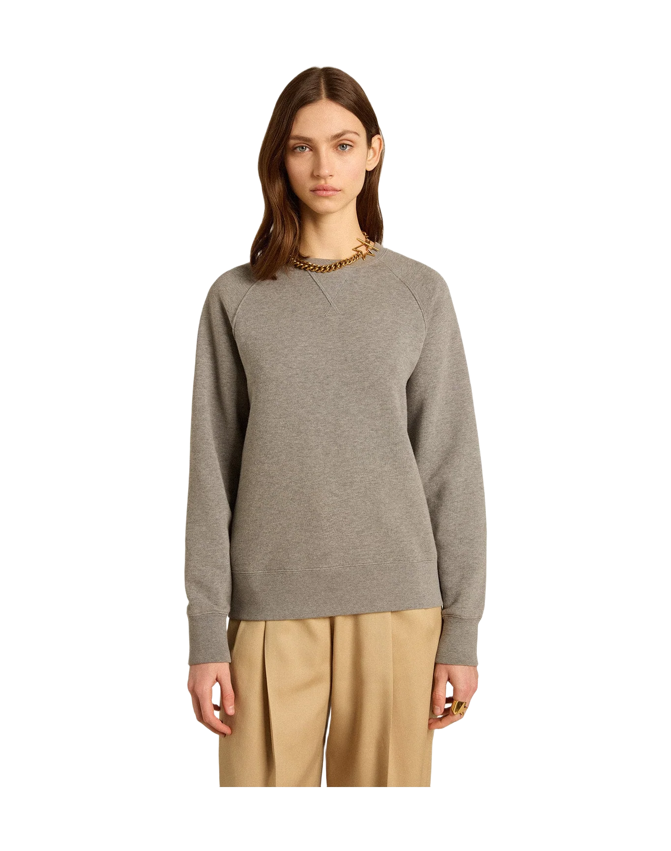 Women | Gray Melange Cotton Sweatshirt with Manifesto On The Back | Grey Melange x Windsor Wine - Image 11