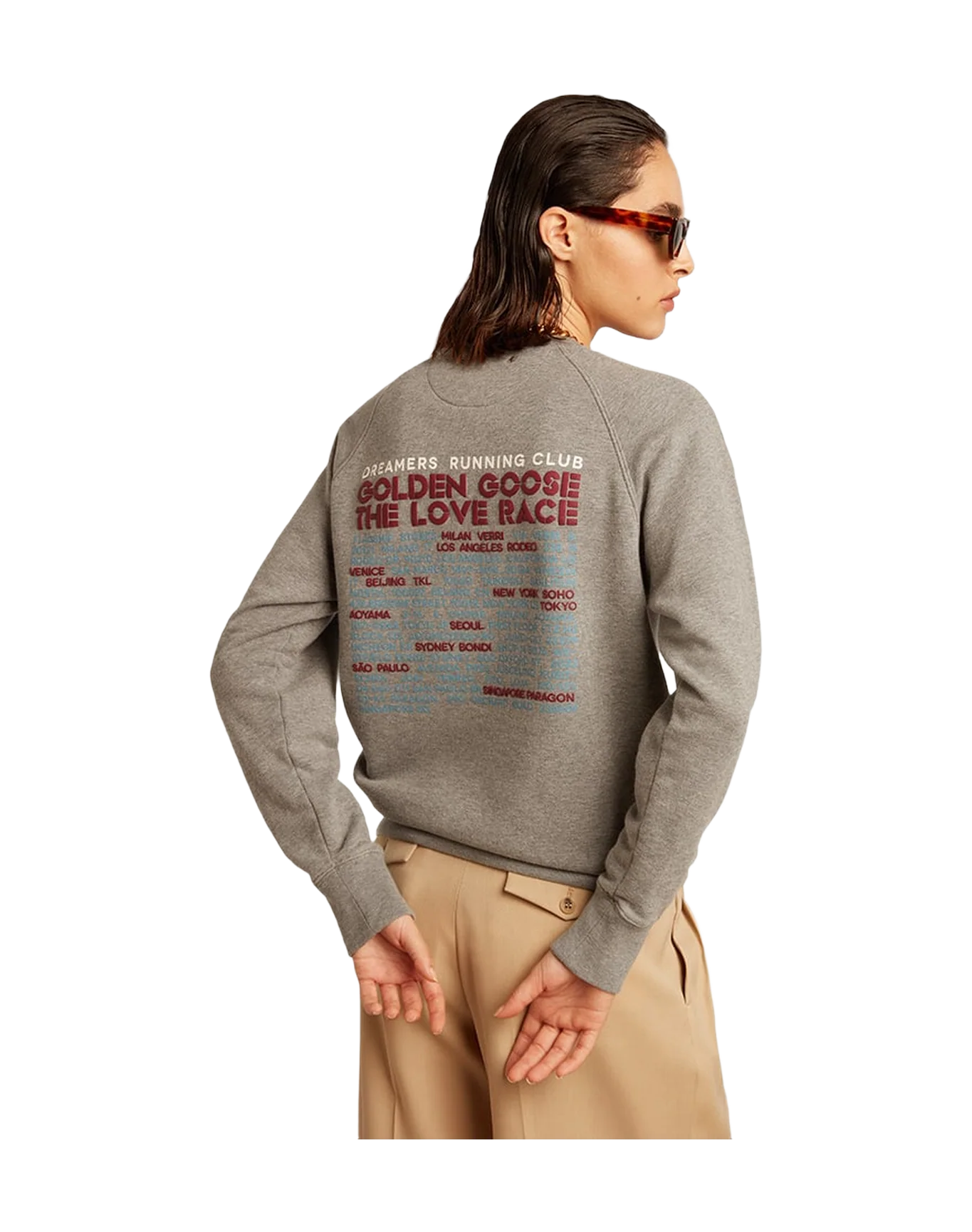 Women | Gray Melange Cotton Sweatshirt with Manifesto On The Back | Grey Melange x Windsor Wine - Image 9
