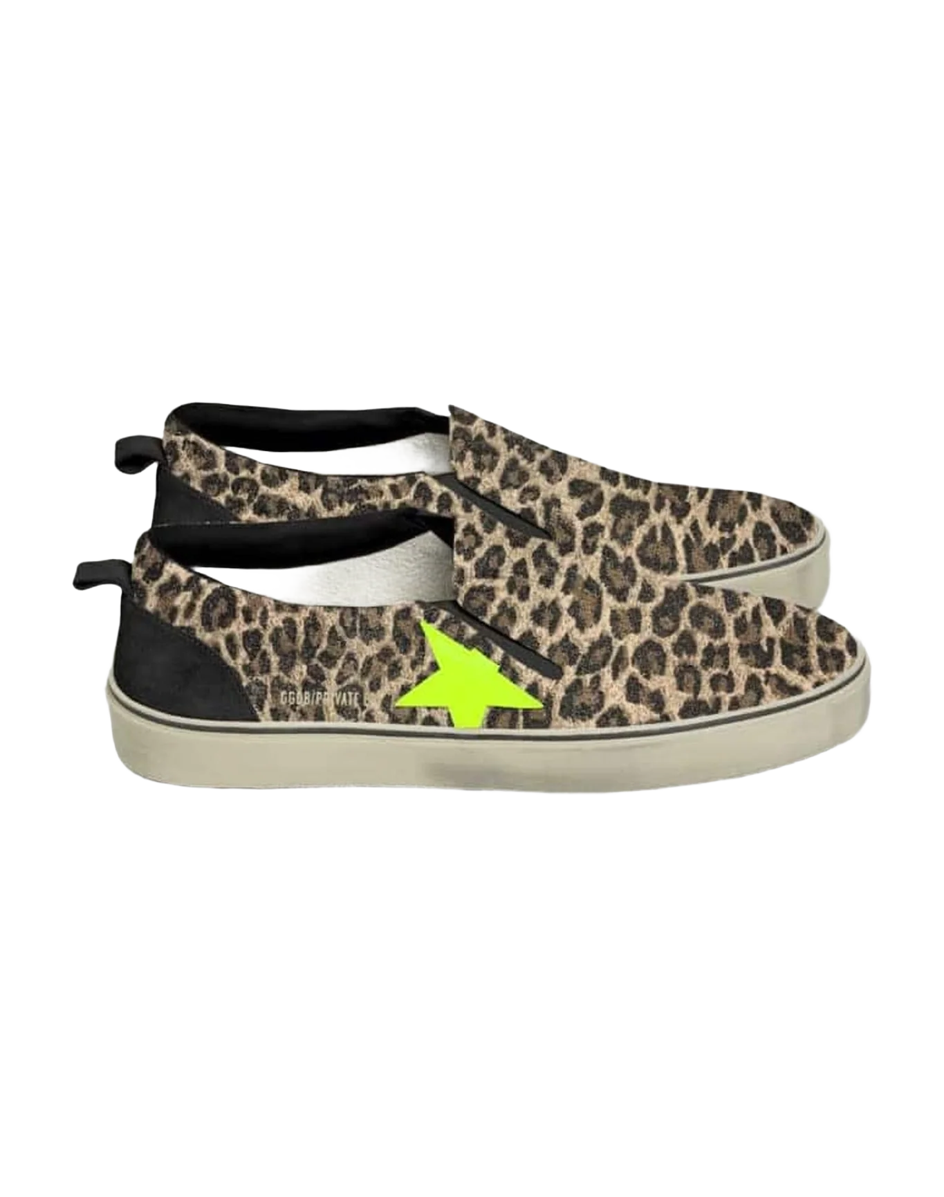 Women | Hanami Leopard Suede Upper Leather Star Suede Spur | Beige Brown Leo x Fluo Yellow x Black