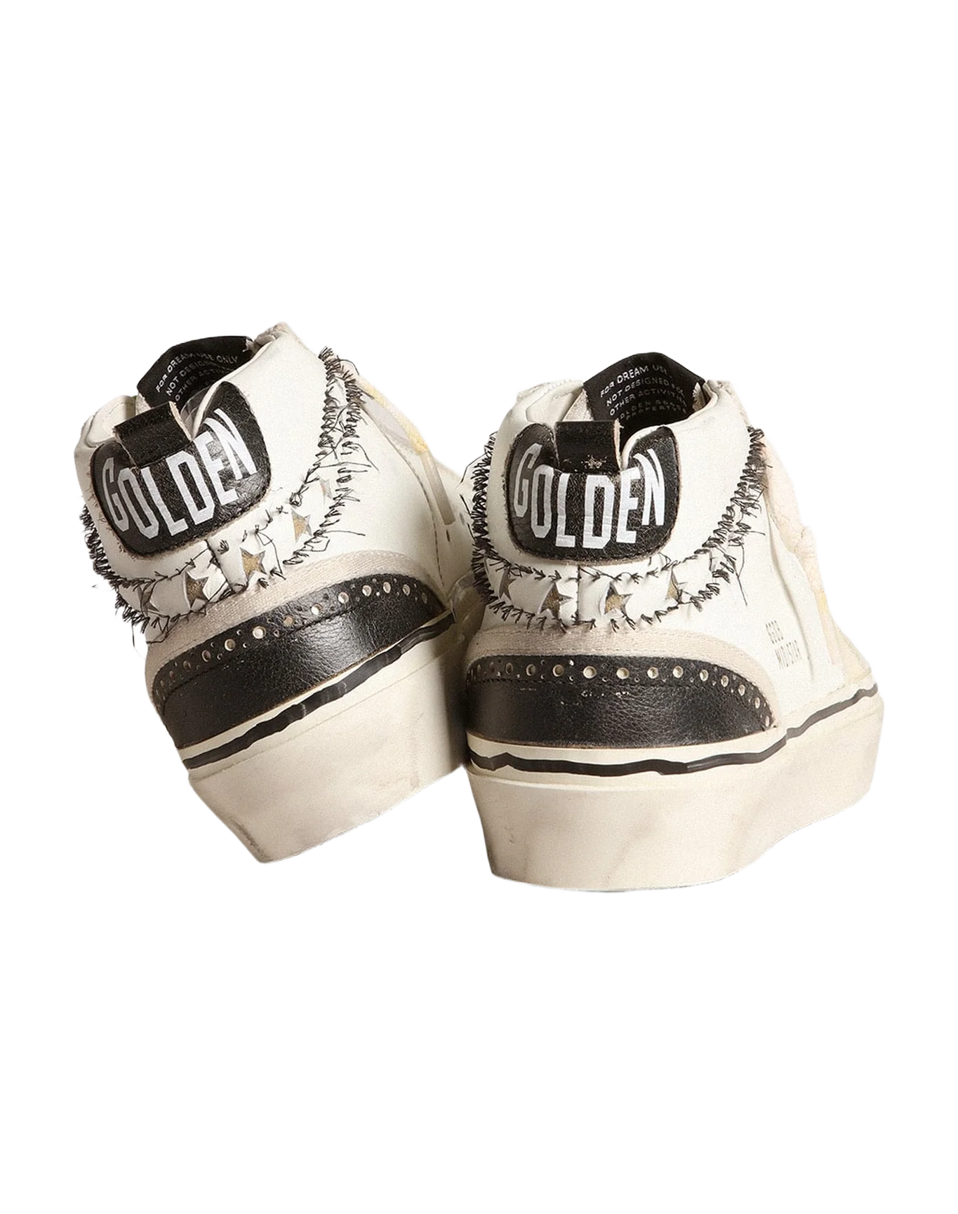 Women | Hi Mid Star Lab with Perforated Star & Flash with Cut-Out Stars | White x Black - Image 2