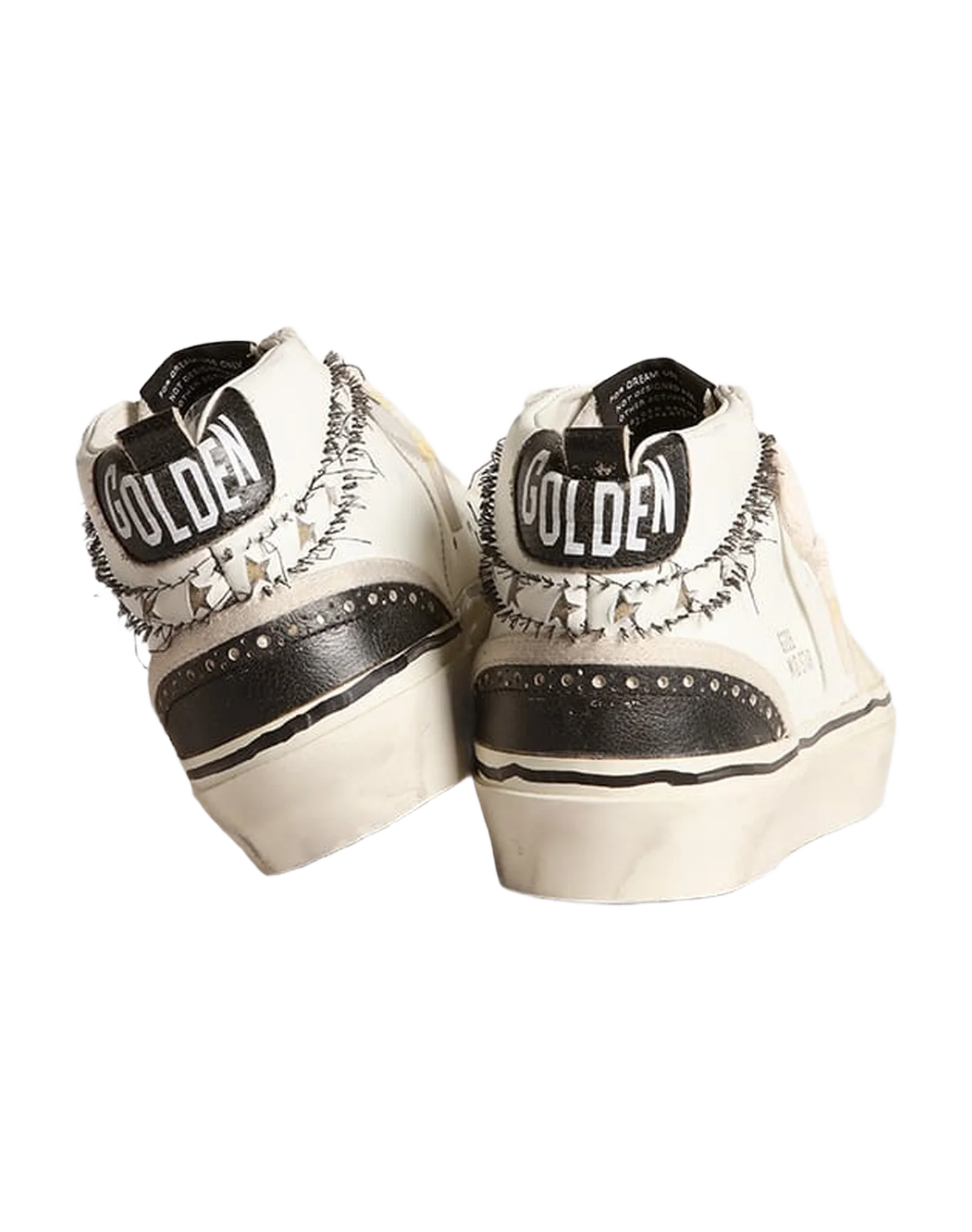 Women | Hi Mid Star Lab with Perforated Star & Flash with Cut-Out Stars | White x Black - Image 8