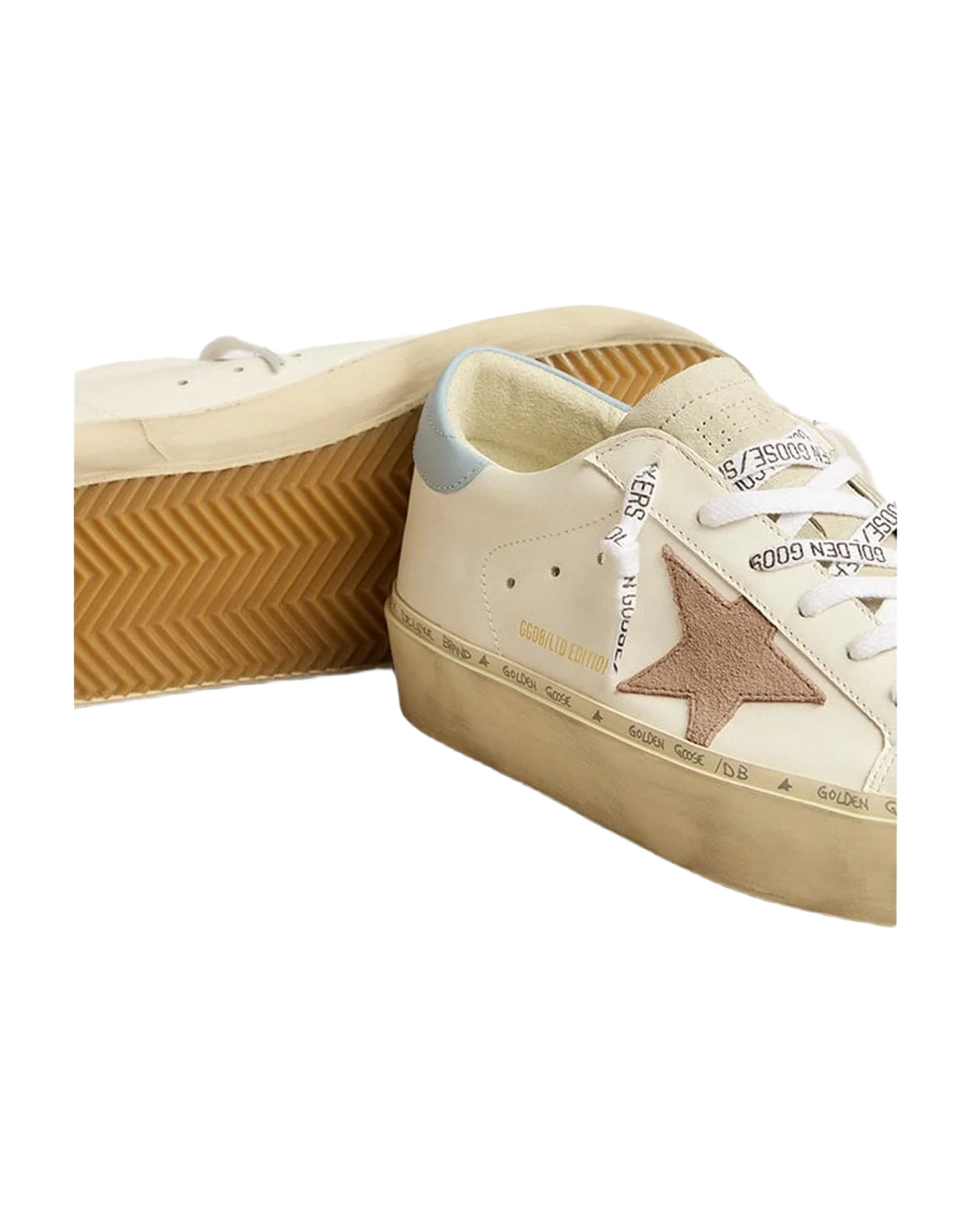 Women | Hi Star Ltd with Pink Suede Star & Light Blue Leather Heel Tab | White x Ice x Antique Pink x Light Blue
