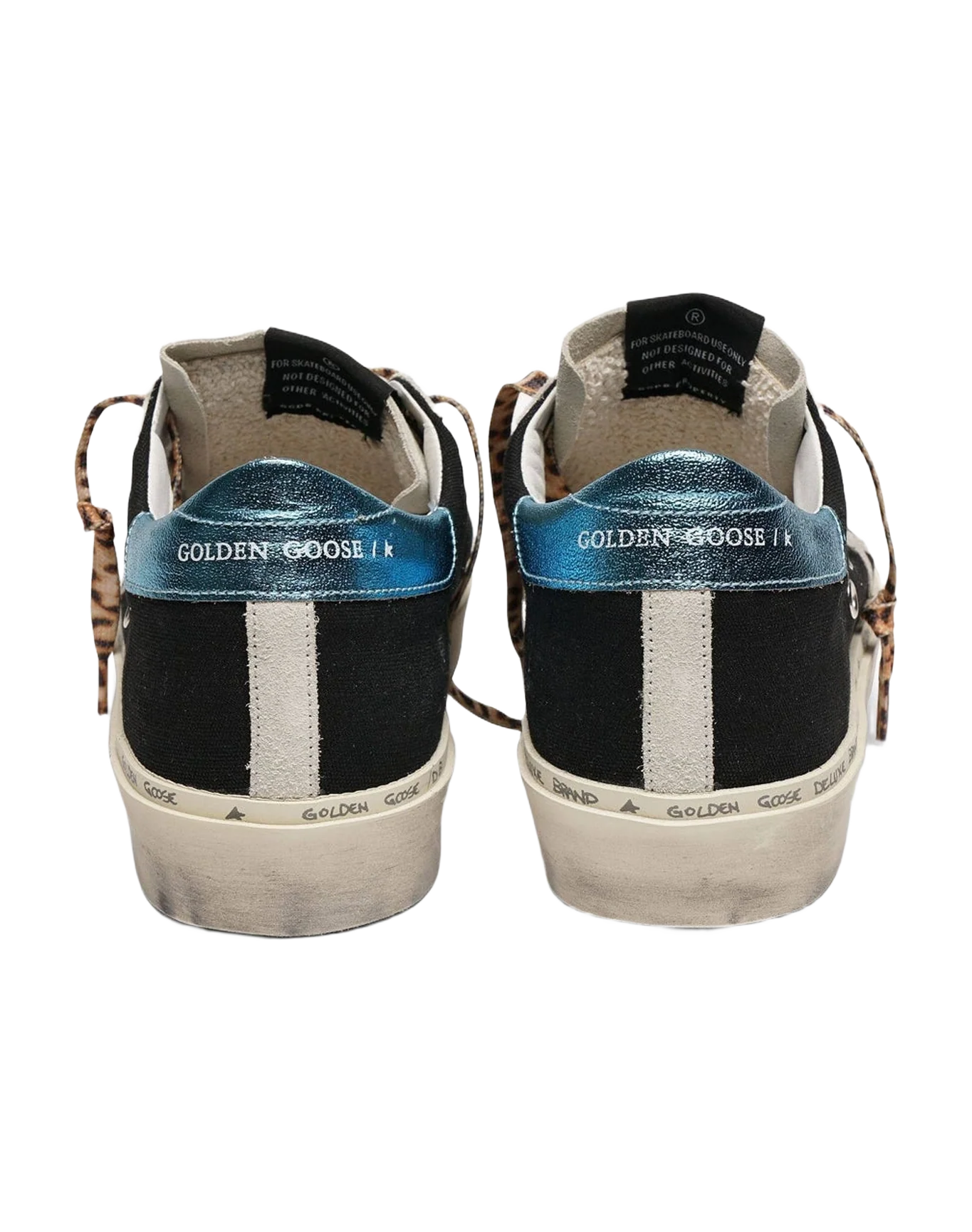 Women | Hi Star Sneakers Black Suede with Silver Leather Star & Metallic Blue Leather Heel Tab