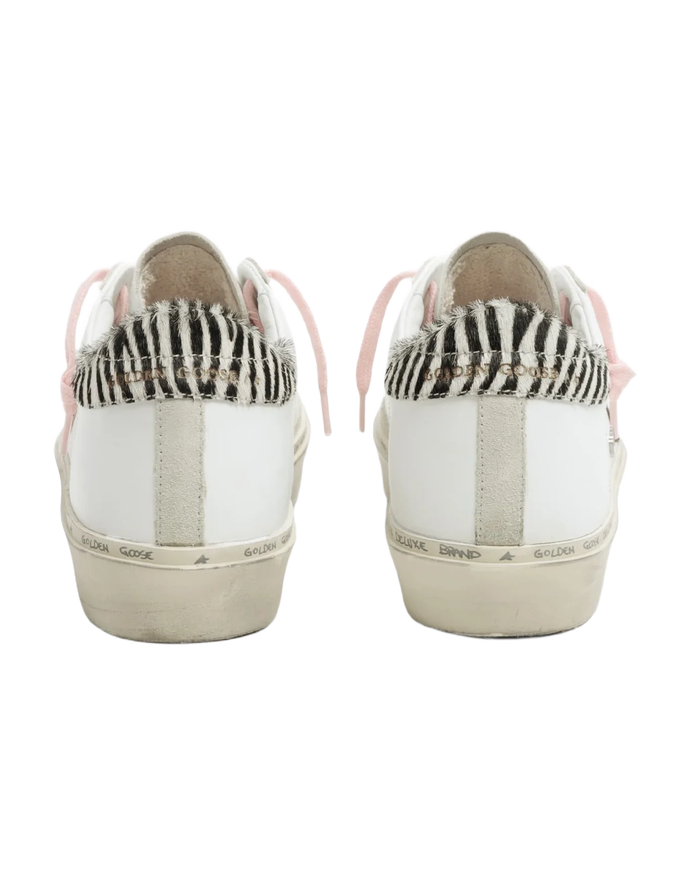 Women | Hi Star Sneakers White Leather with Leopard Pony Skin Star & Zebra Pony Skin Heel Tab | White x Beige Brown Leo x White Black - Image 6