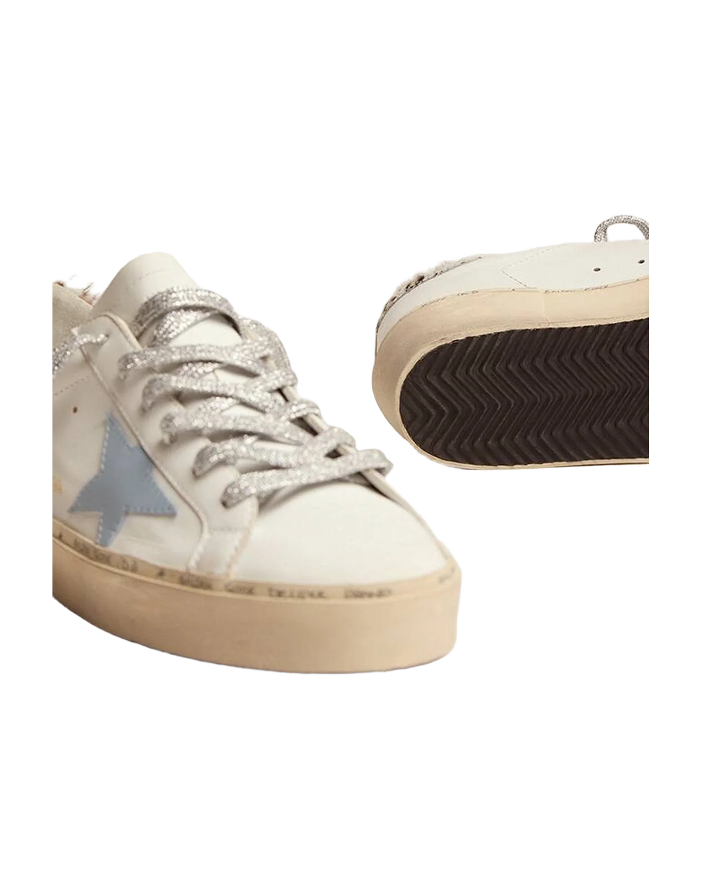 Women | Hi Star Sneakers White Leather with Light Blue Star & Leopard Pony Skin Heel Tab | White x Powder Blue x White Black Crem Leo - Image 3