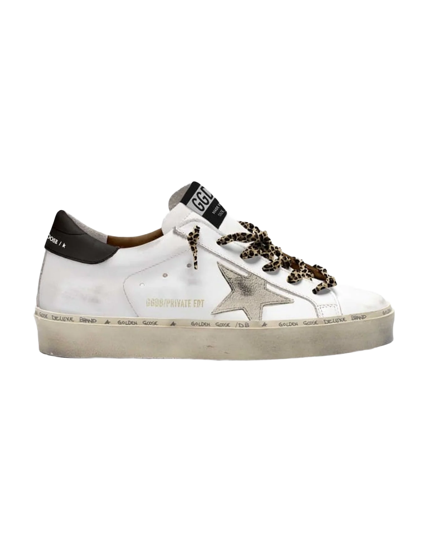Women | Hi Star White Leather with Black Heel Tab & Leo Laces | White x Ice x Black