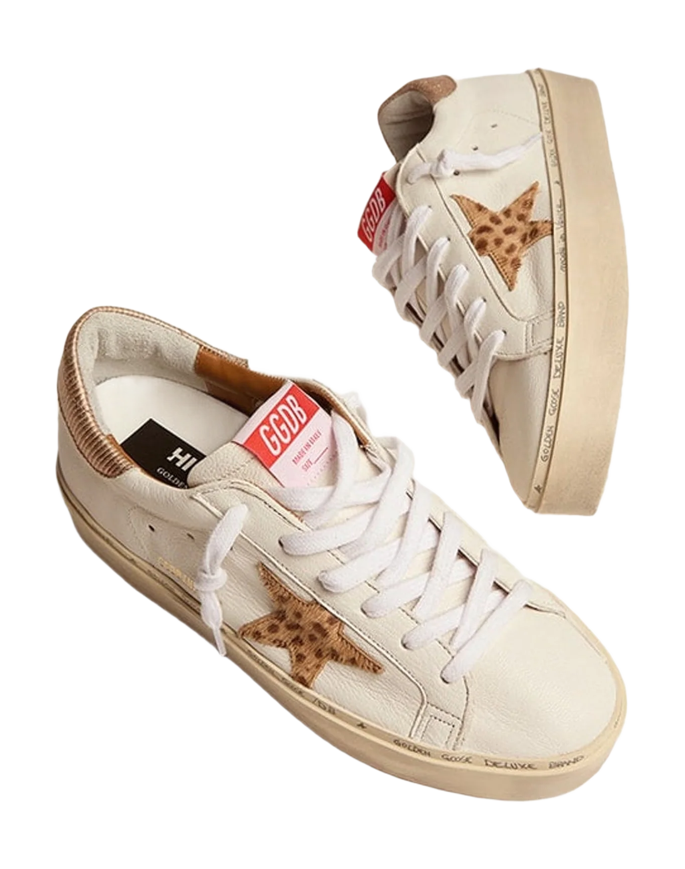 Women | Hi-Star White Leather with Cream Light Brown Giraffe Star | White x Cream Light Brown Giraffe x Sand