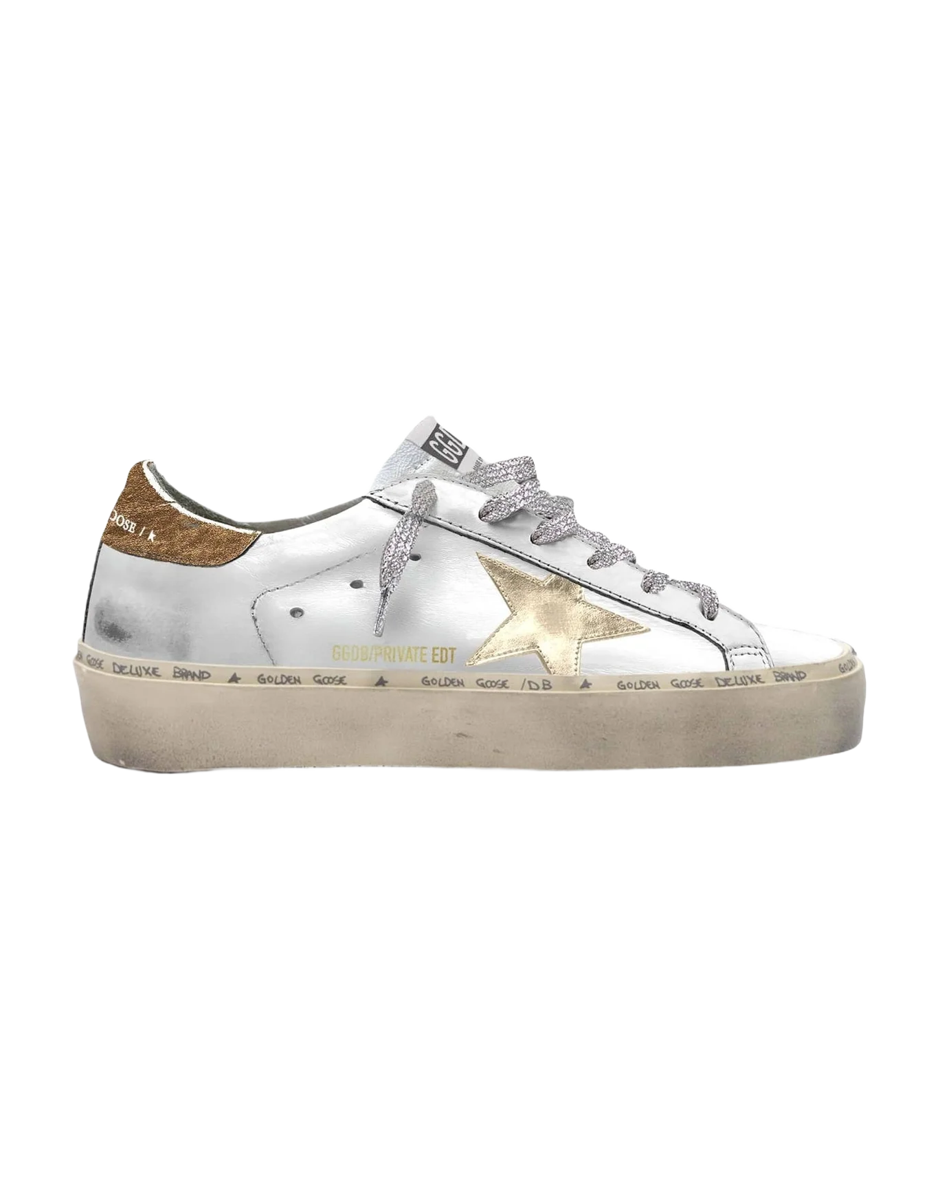Women | Hi Star White Private Edition Sneakers | White x Gold x Brown