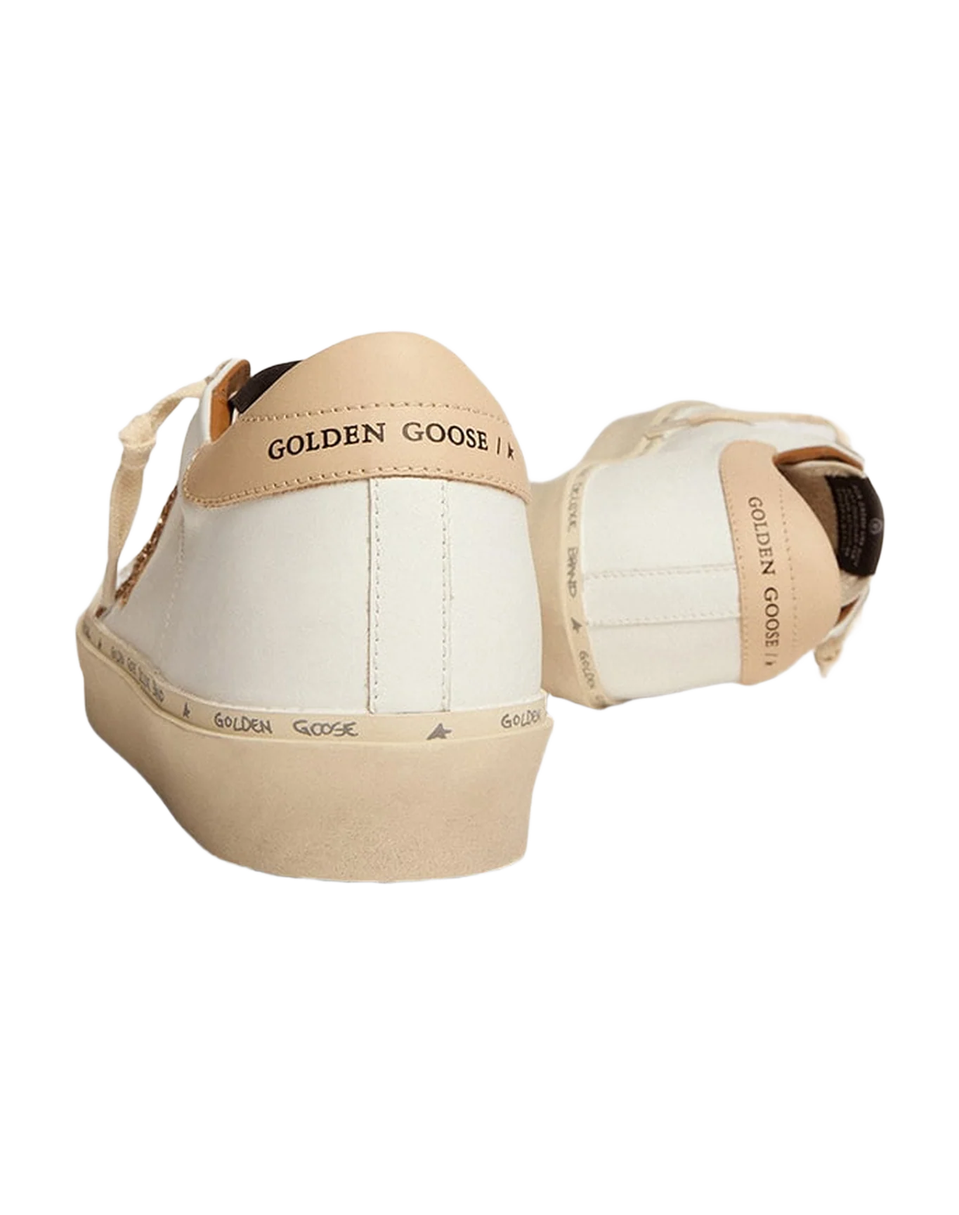 Women | Hi Star with Gold Glitter Star | White x Gold x Beige - Image 3