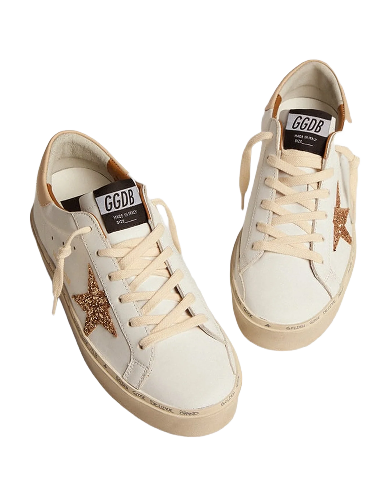 Women | Hi Star with Gold Glitter Star | White x Gold x Beige - Image 7