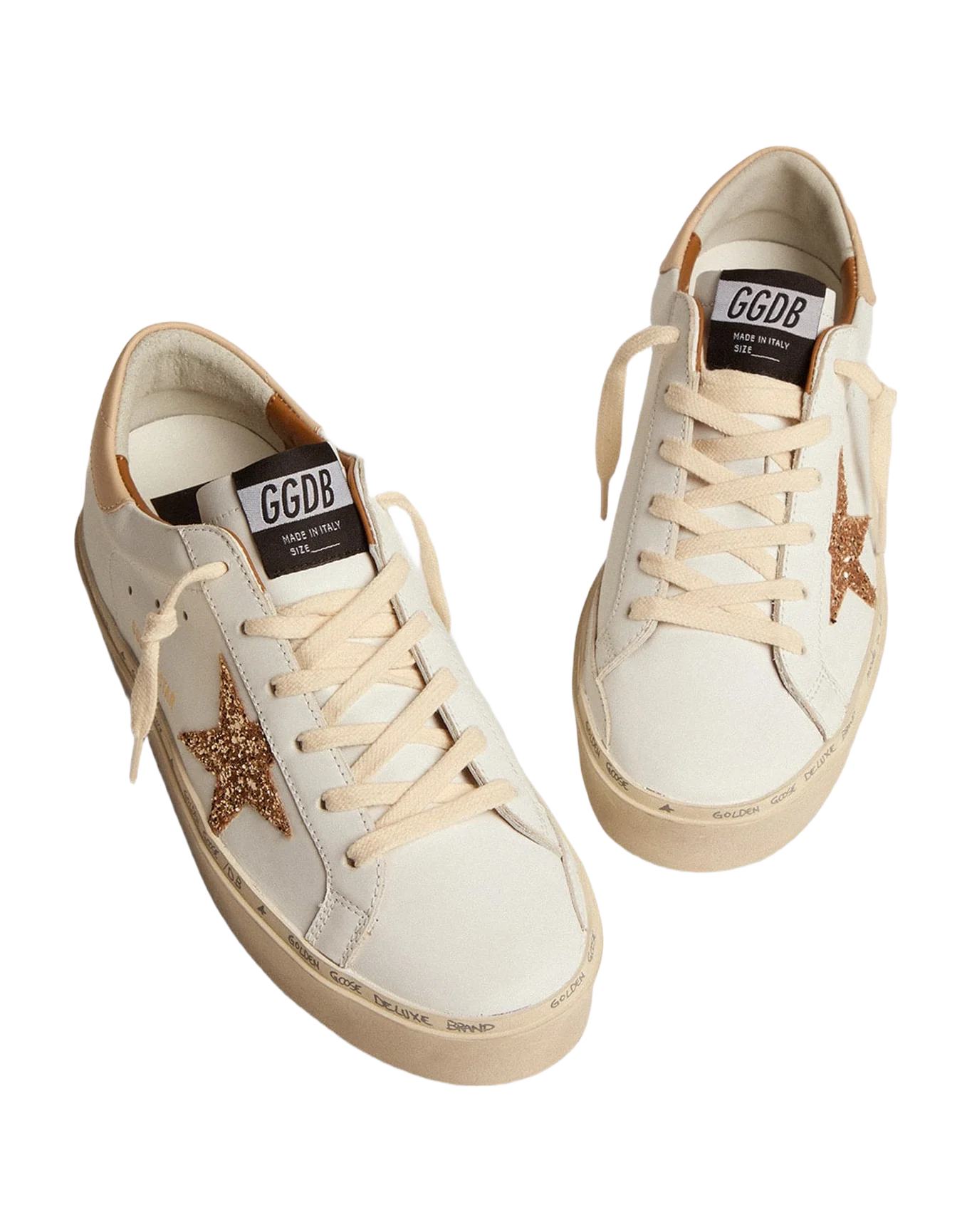 Women | Hi Star with Gold Glitter Star | White x Gold x Beige - Image 8