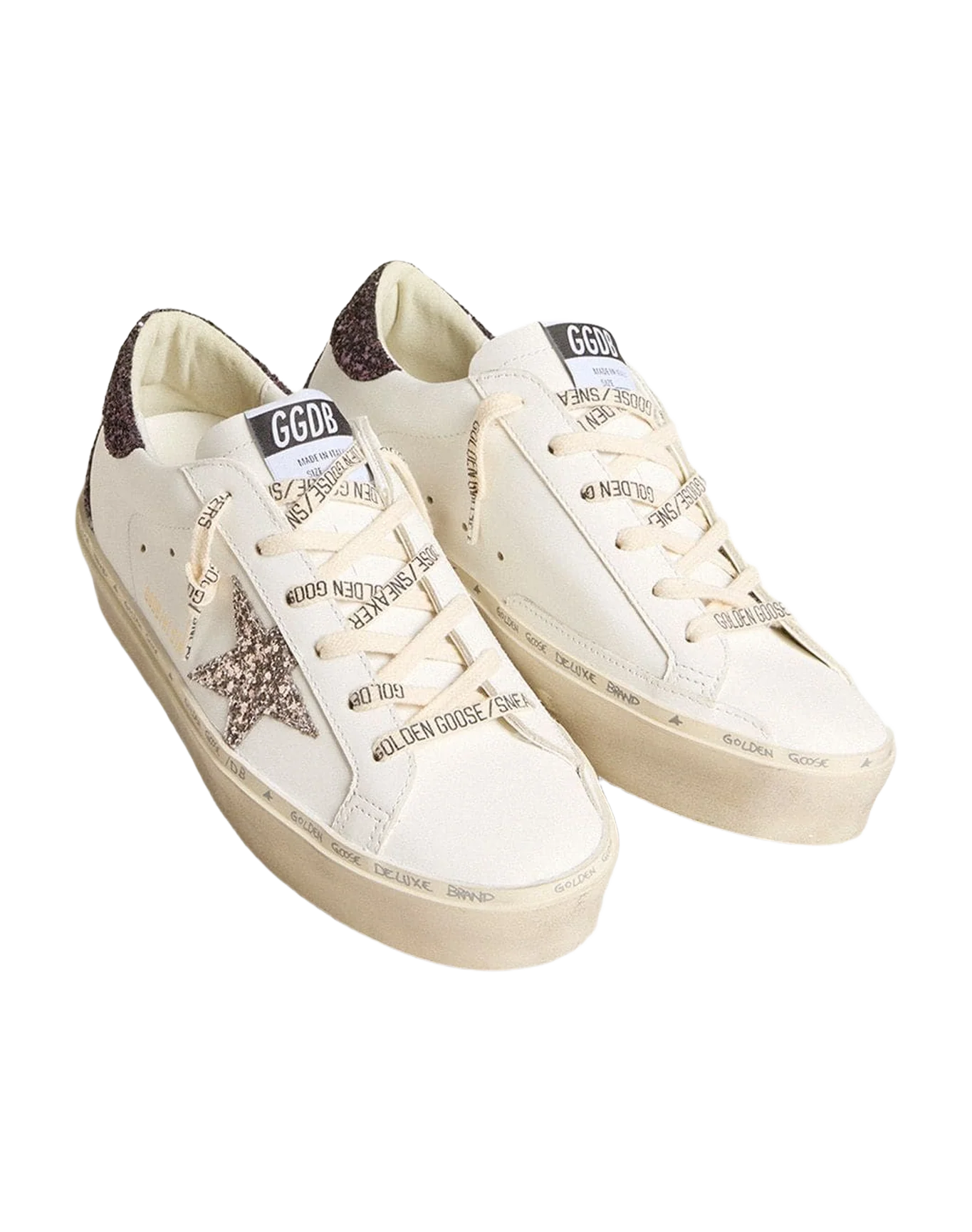 Women | Hi Star with Silver Glitter Star & Ruby Red Glitter Heel Tab | White x Cinder x Cabernet - Image 6