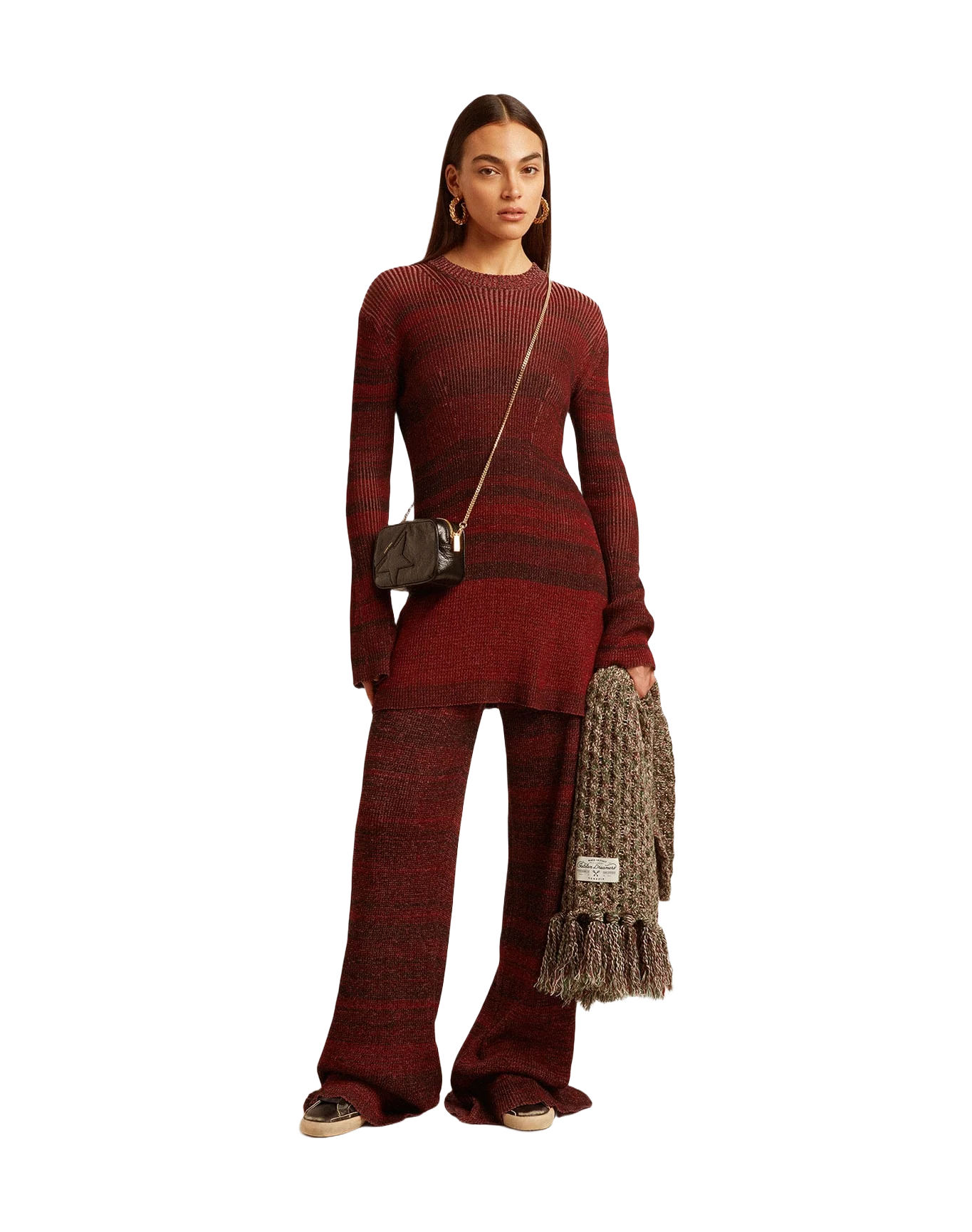 Women | Irregular-Striped Cotton Dress | Catawba Grape - Image 14