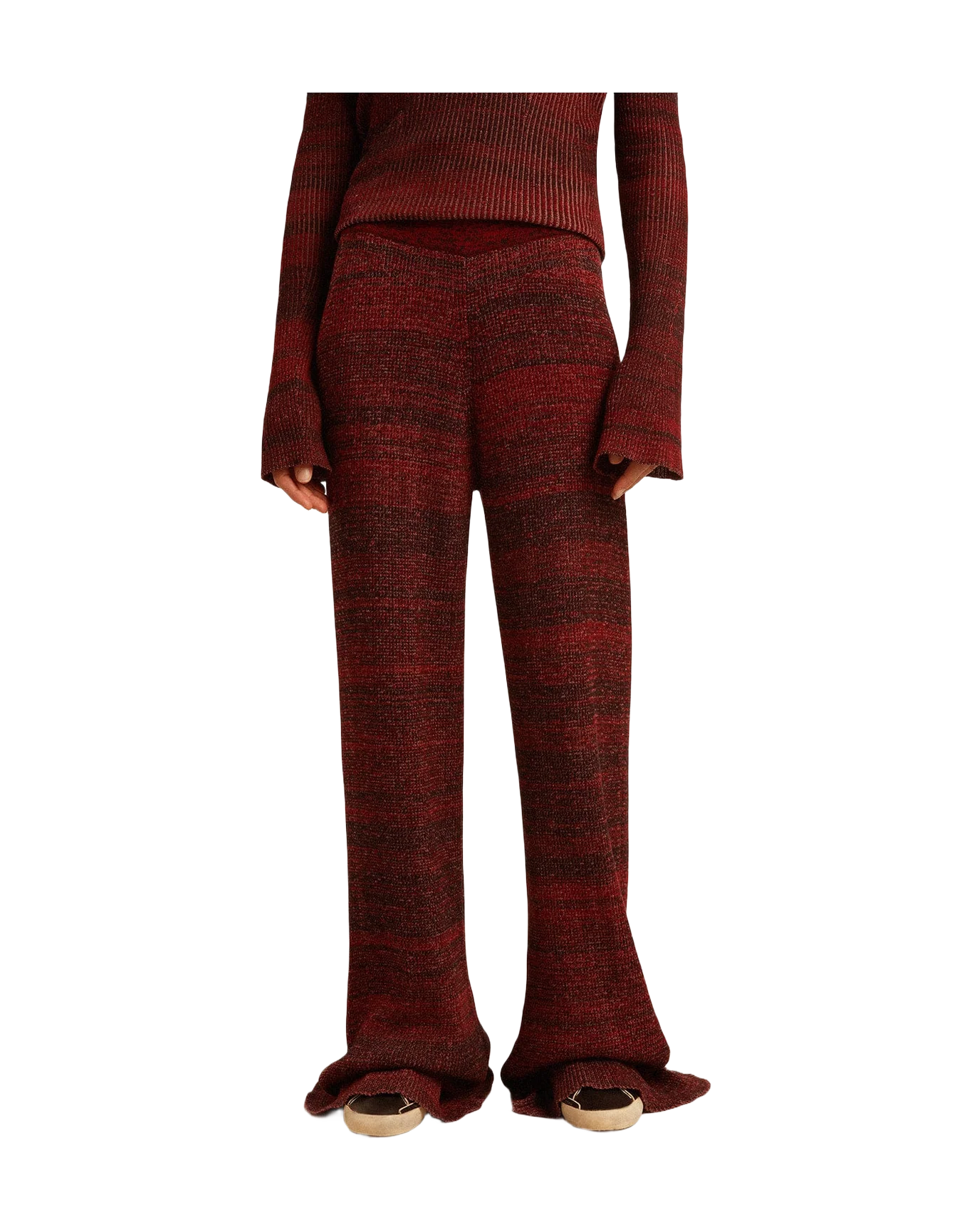 Women | Irregular-Striped Cotton Pants | Catawba Grape - Image 6