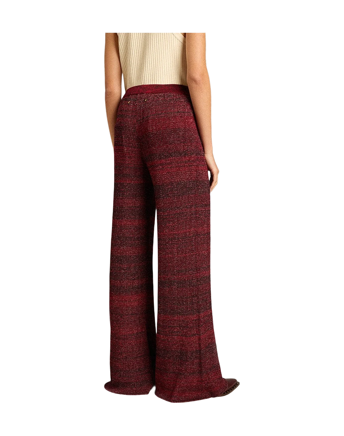 Women | Irregular-Striped Cotton Pants | Catawba Grape - Image 7