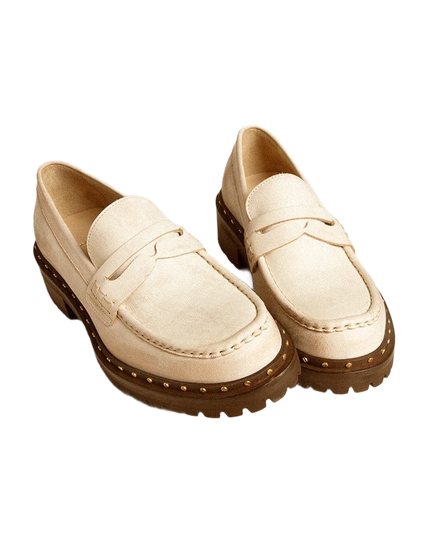 Women | Jerry Wo Loafer Butter Leather with Studded Details | Butter - Image 2
