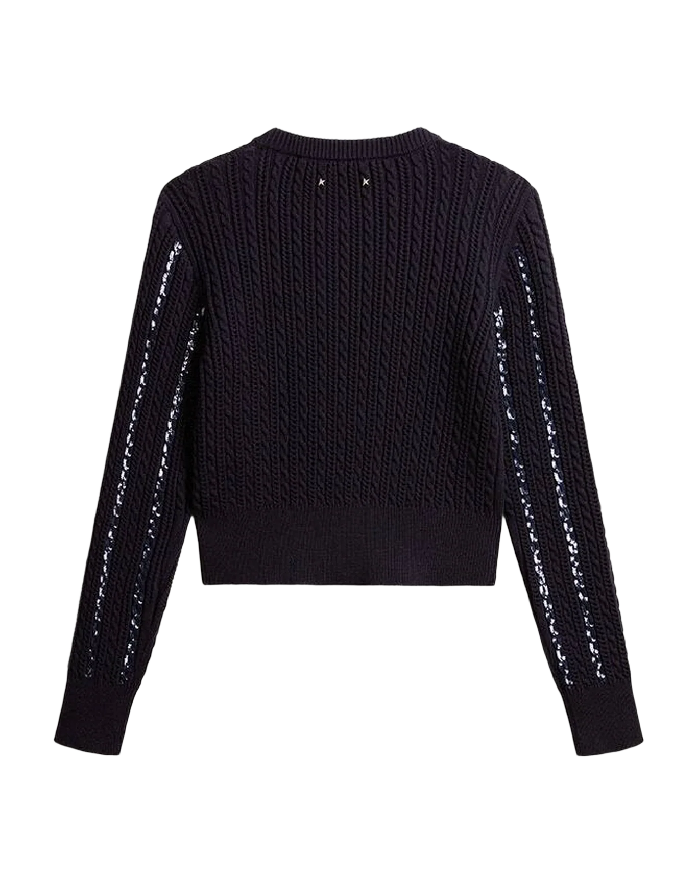 Women | Knitwear Blue Navy with Paillettes Stripes | Dark Blue - Image 2