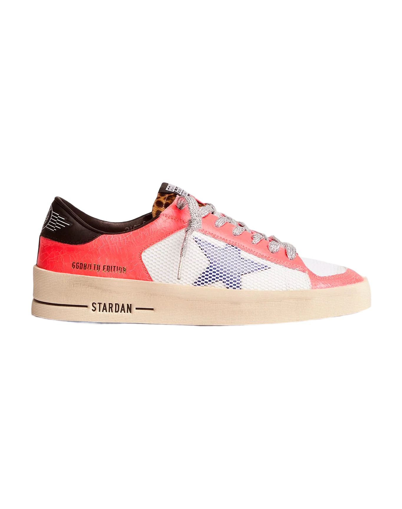 Women | Lab Limited Edition Stardan Sneakers Craquelé Leather & Pony Skin | White x Pink x Beige Brown Leo x Bluette x Black - Image 3