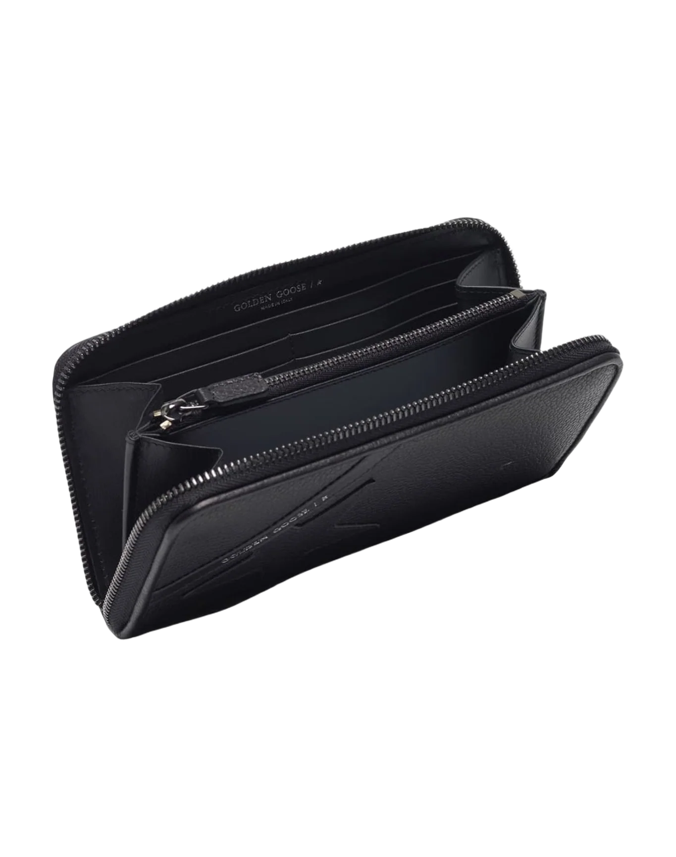 Women | Large Black Star Wallet | Black