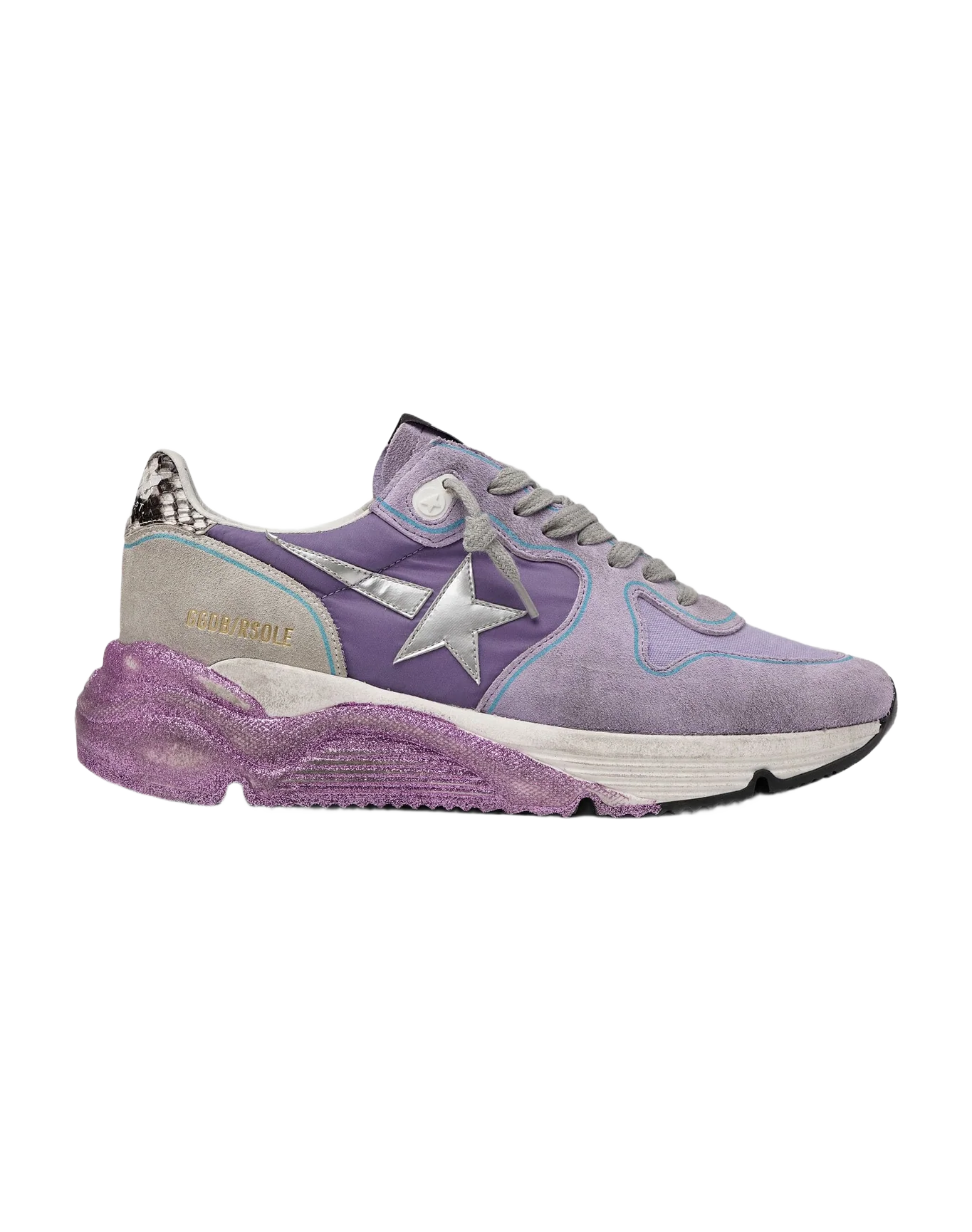 Women | Lavender Running Sole Sneakers with Glittery Sole & Silver Star - Image 2