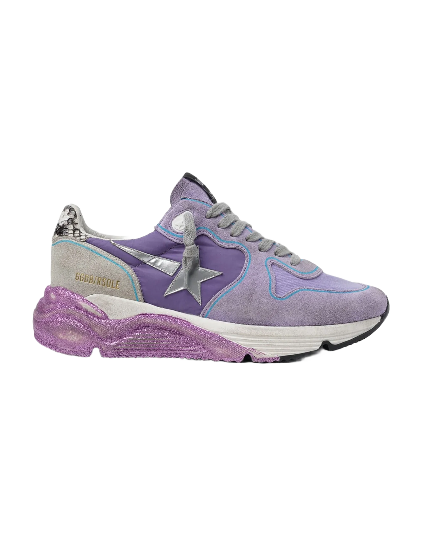 Women | Lavender Running Sole Sneakers with Glittery Sole & Silver Star - Image 3