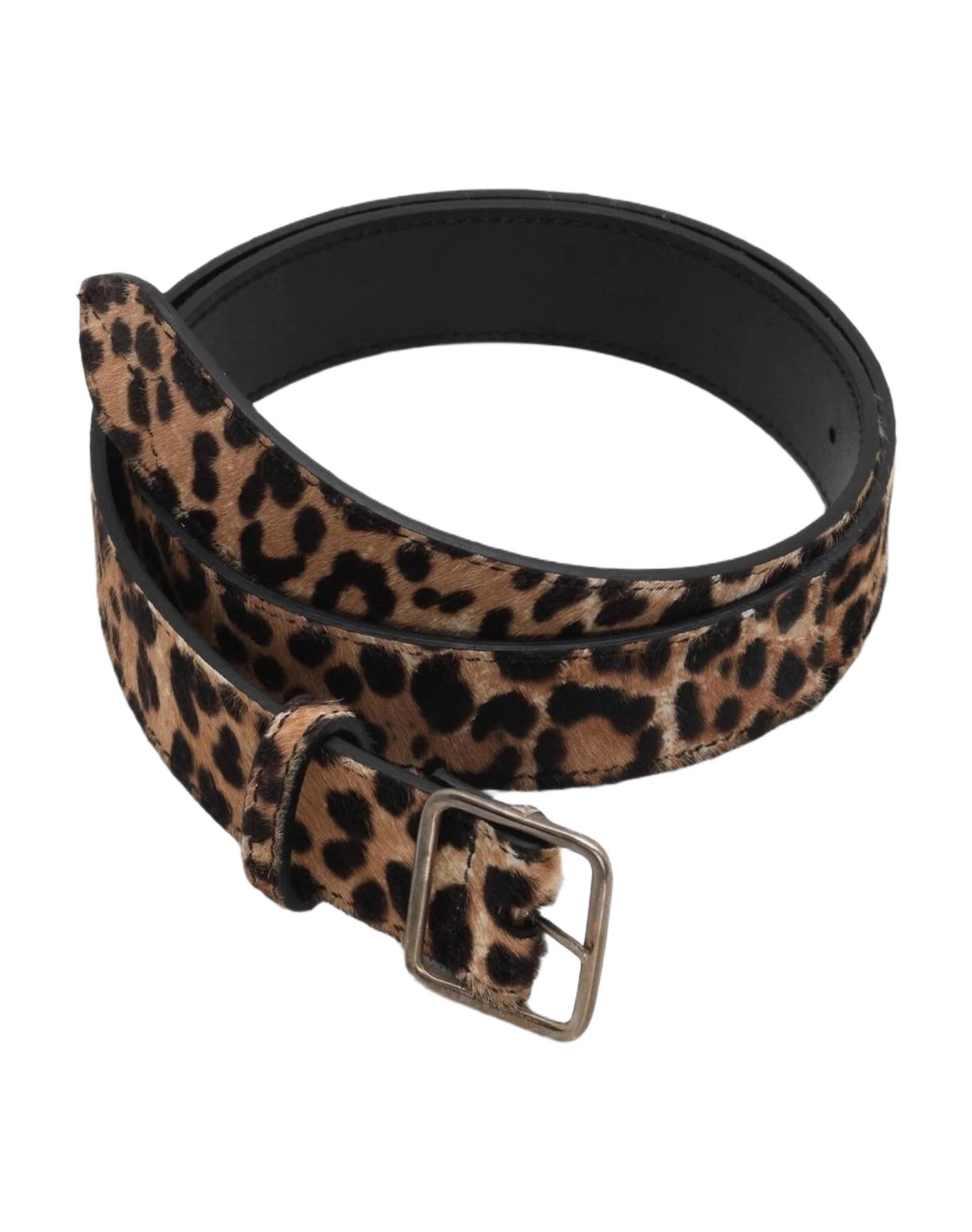 Women | Leopard Print Pony Skin Equipage Belt